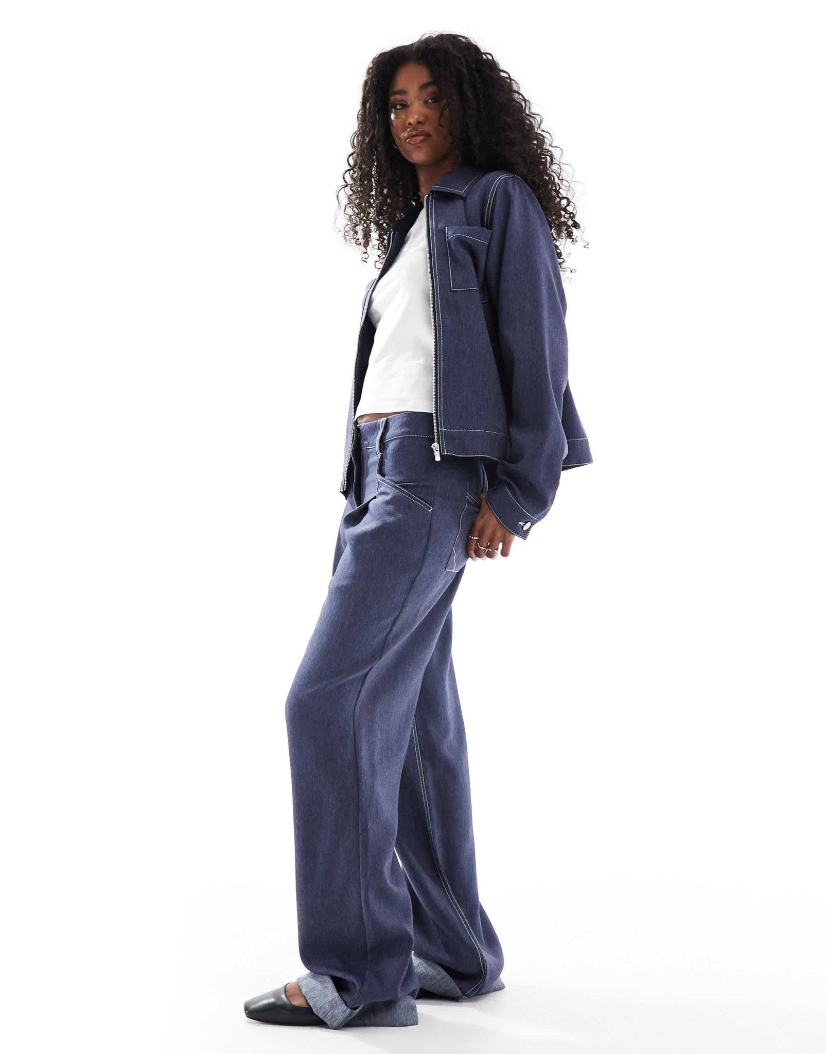ASOS DESIGN straight leg trousers co-ord in denim look - ASOS Sample Sale