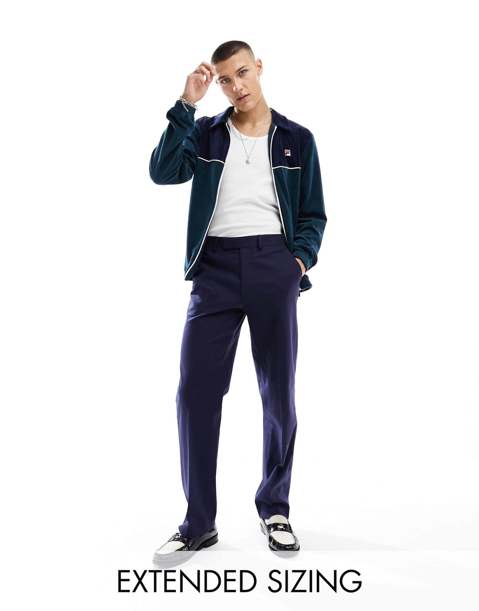 ASOS DESIGN straight linen mix suit trousers in navy - ASOS Sample Sale
