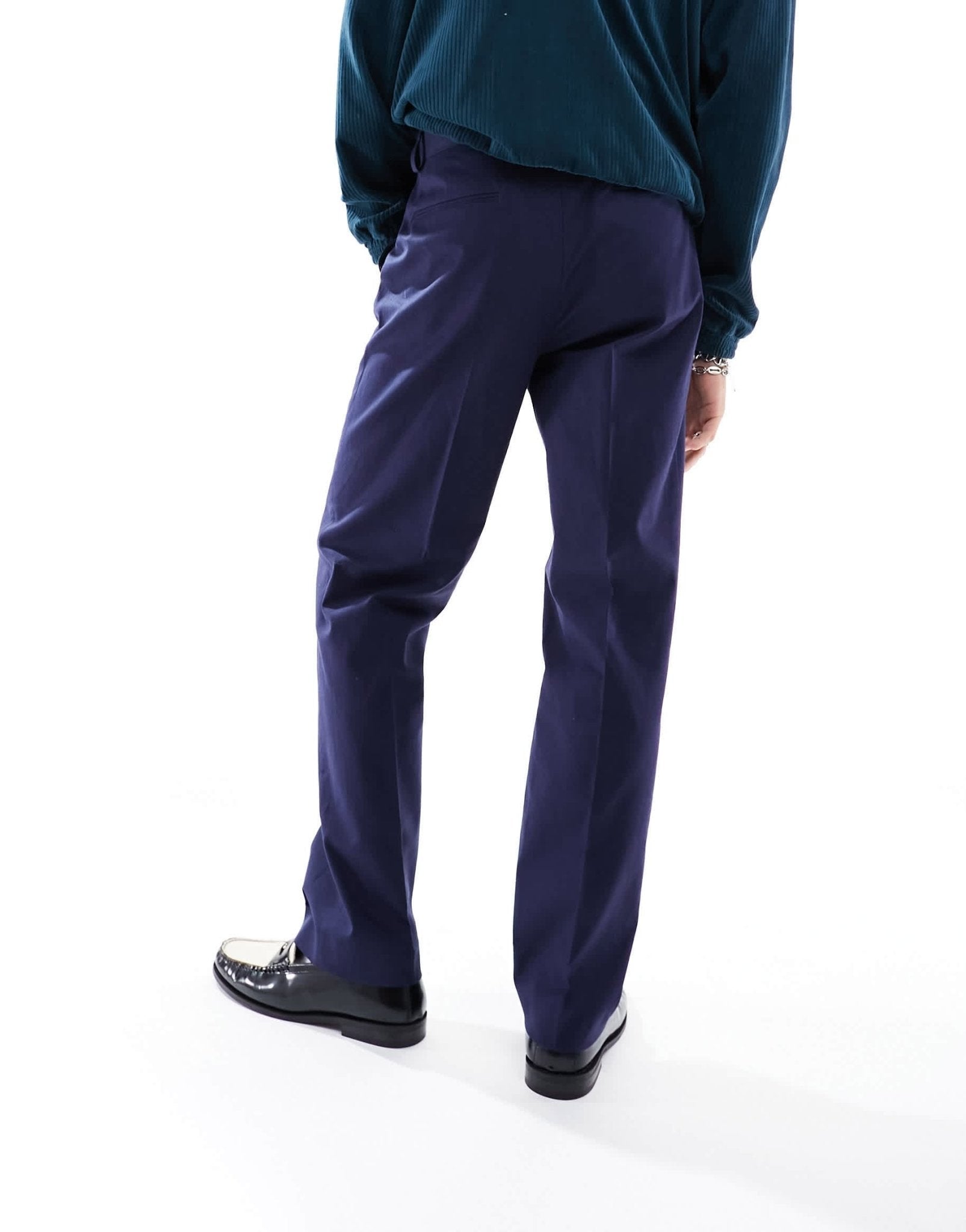ASOS DESIGN straight linen mix suit trousers in navy - ASOS Sample Sale