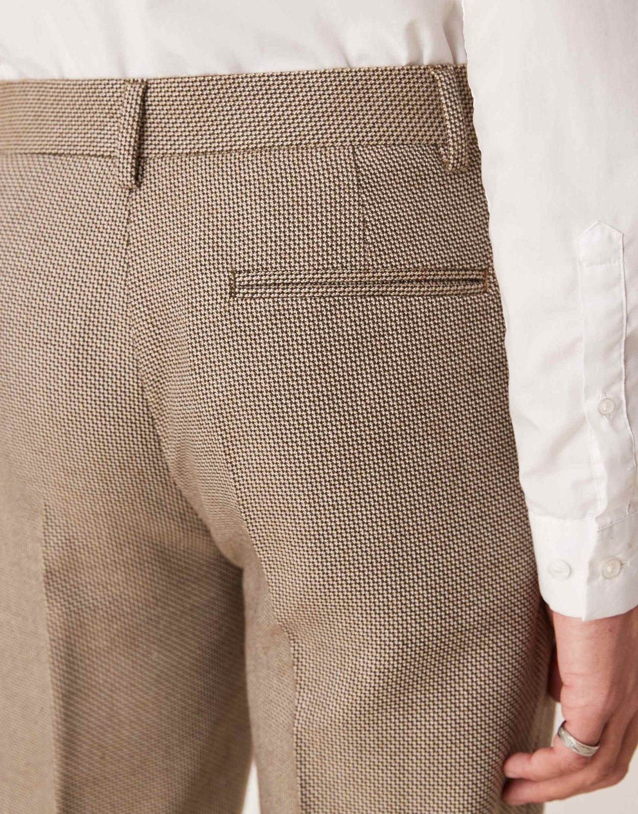 ASOS DESIGN straight suit trousers in brown basketweave - ASOS Sample Sale