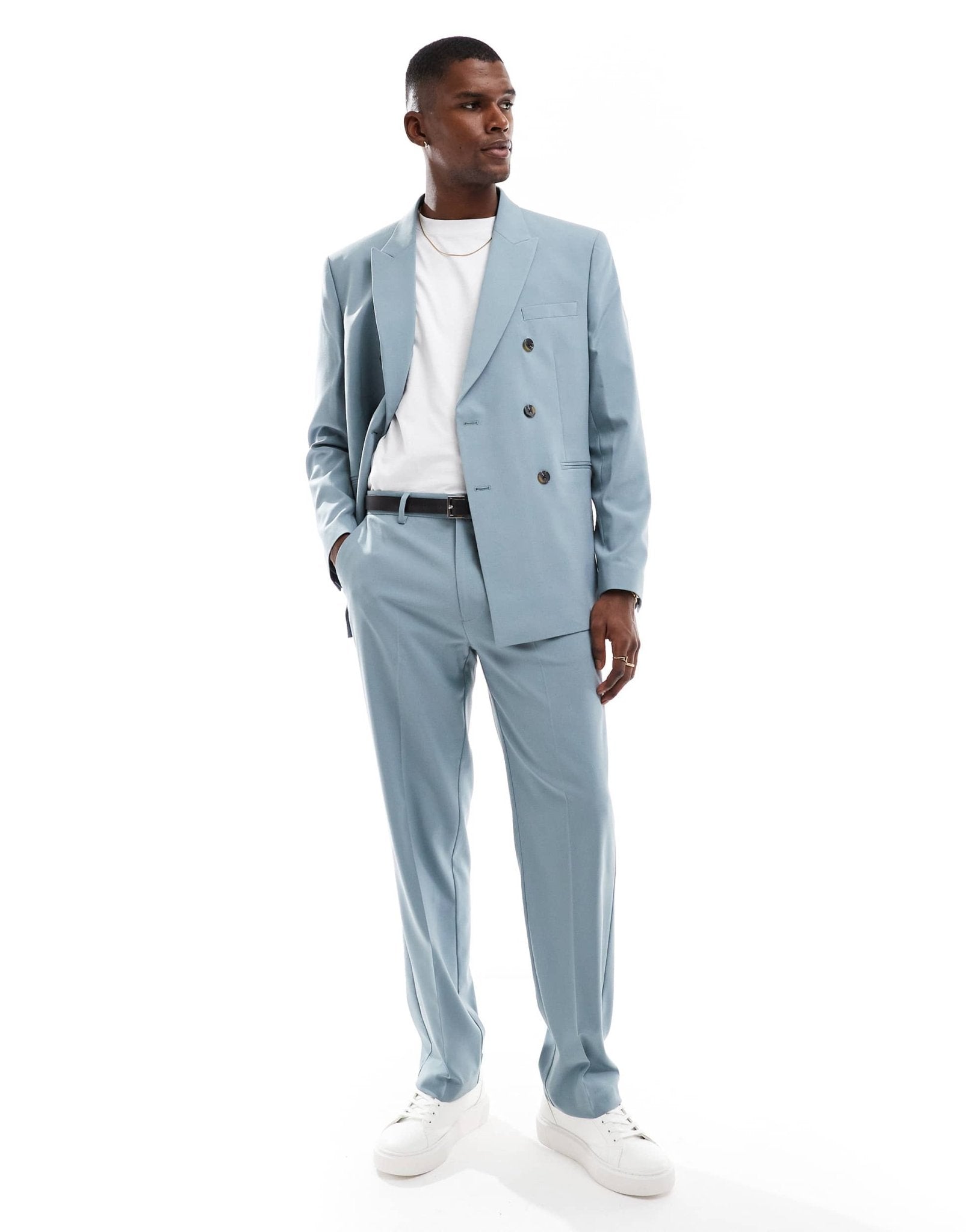 ASOS DESIGN straight suit trousers in light blue - ASOS Sample Sale