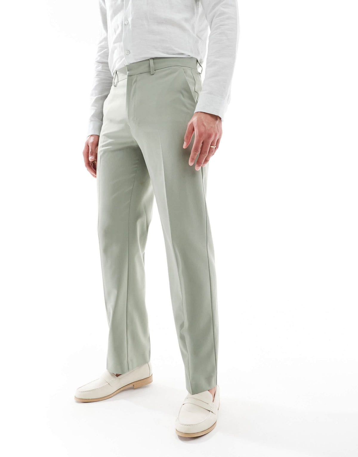 ASOS DESIGN straight suit trousers in sage green - ASOS Sample Sale
