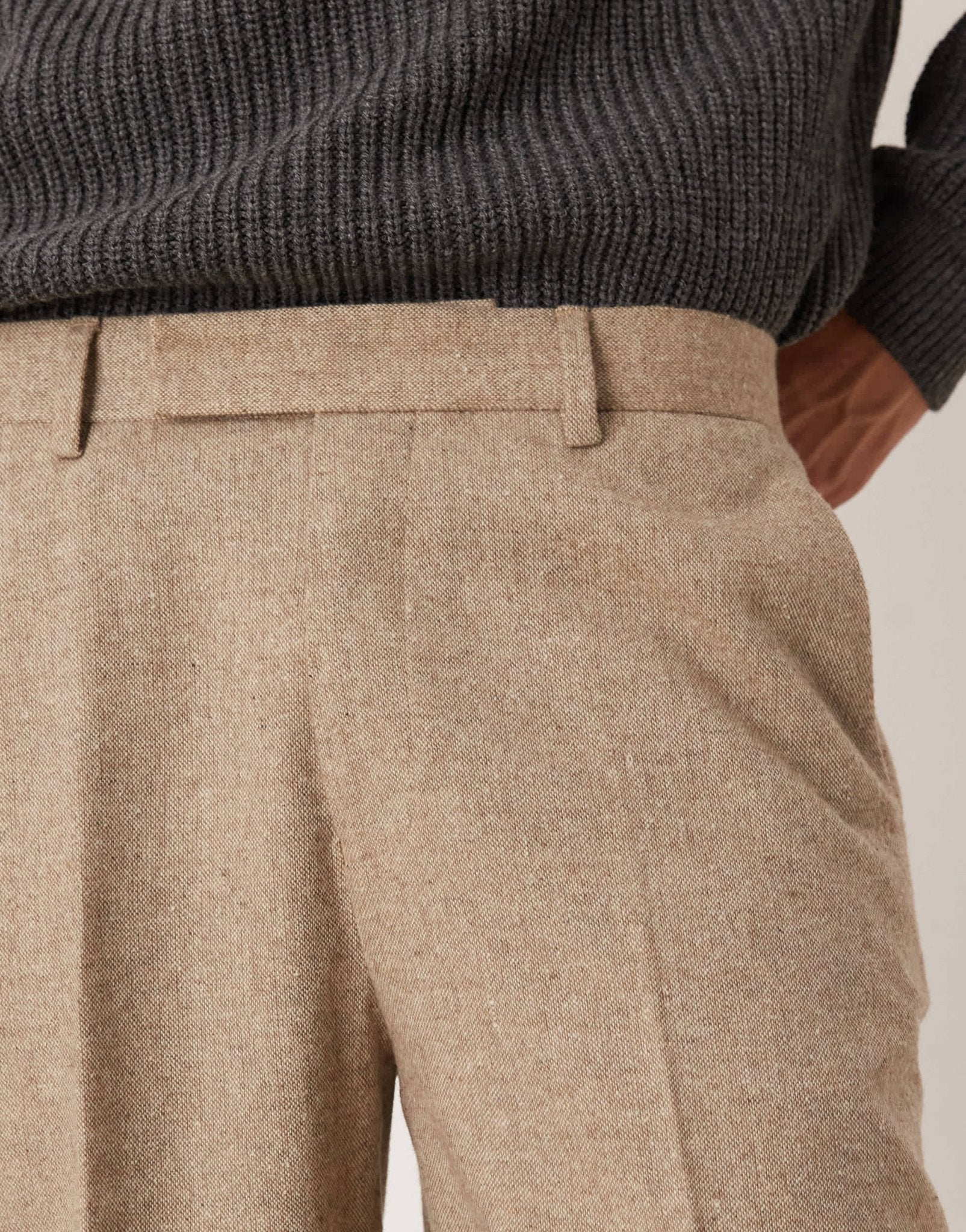 ASOS DESIGN straight suit trousers with wool in stone - ASOS Sample Sale