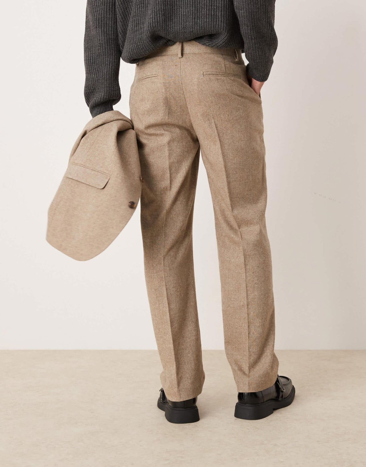 ASOS DESIGN straight suit trousers with wool in stone - ASOS Sample Sale