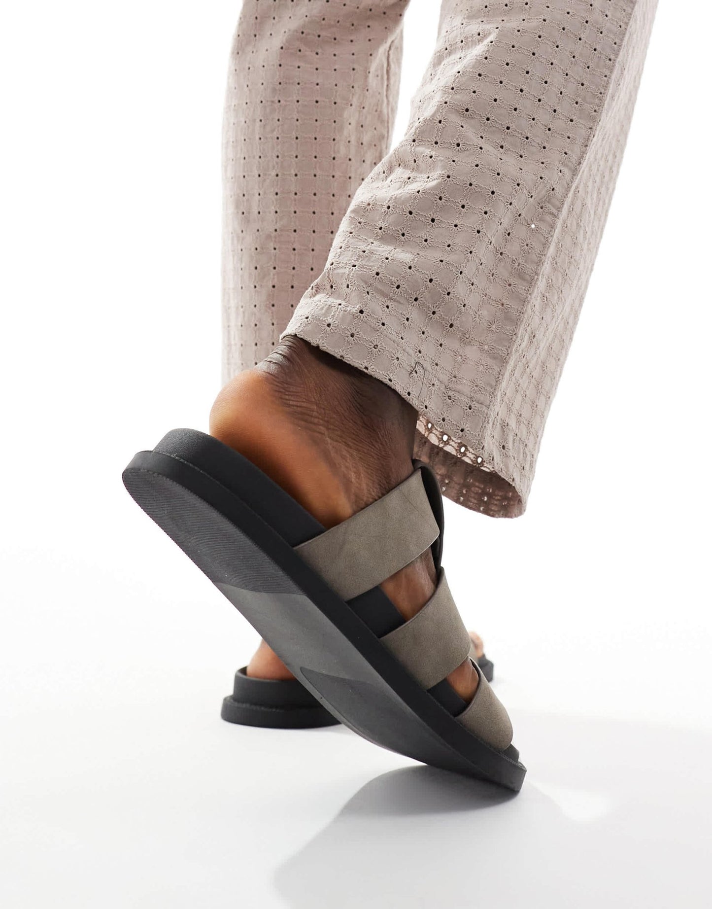 ASOS DESIGN strap sandals in grey - ASOS Sample Sale