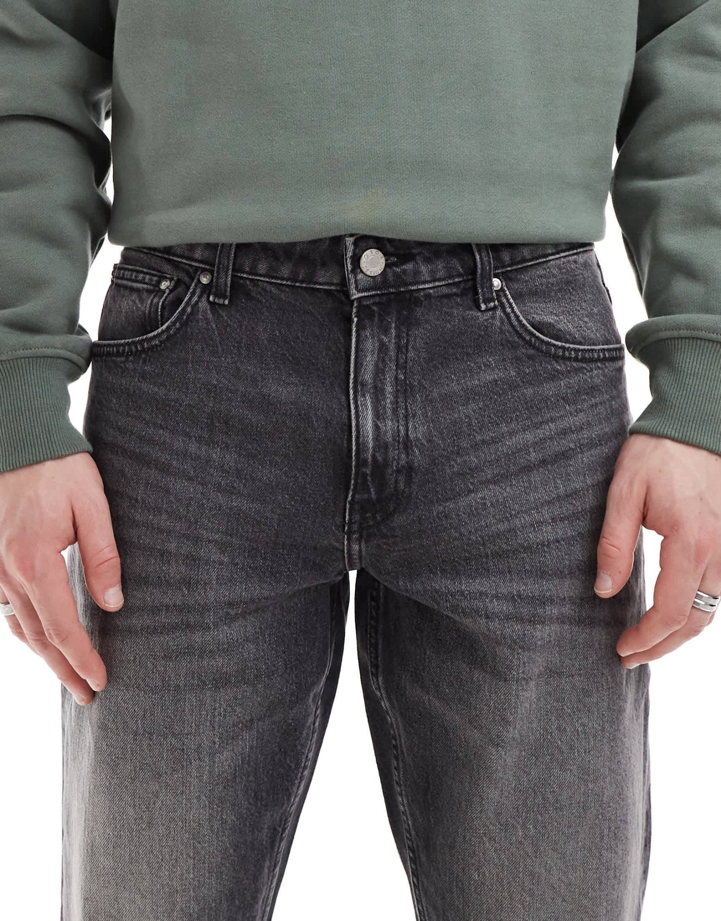 ASOS DESIGN stretch tapered jeans in vintage black wash - ASOS Sample Sale