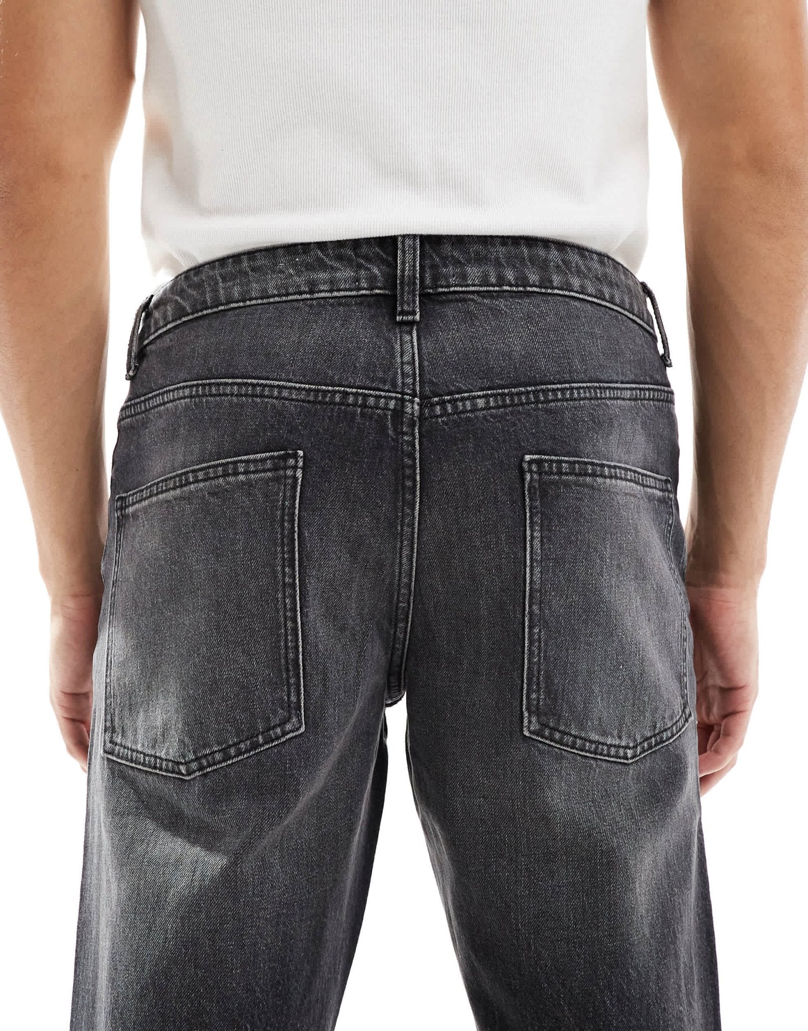 ASOS DESIGN stretch tapered jeans with vintage tint in washed black - ASOS Sample Sale
