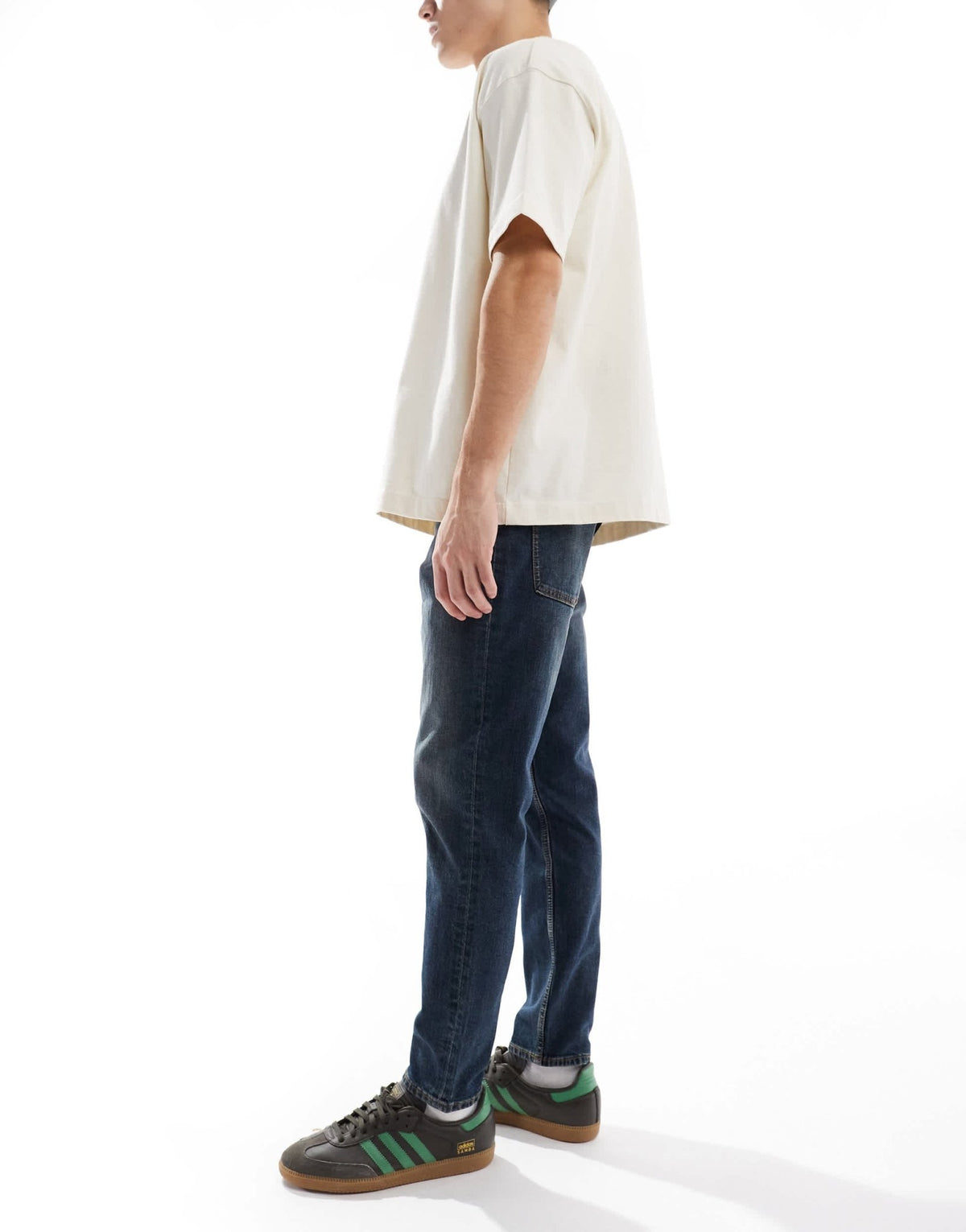 ASOS DESIGN stretch tapered with tint in dark wash blue - ASOS Sample Sale