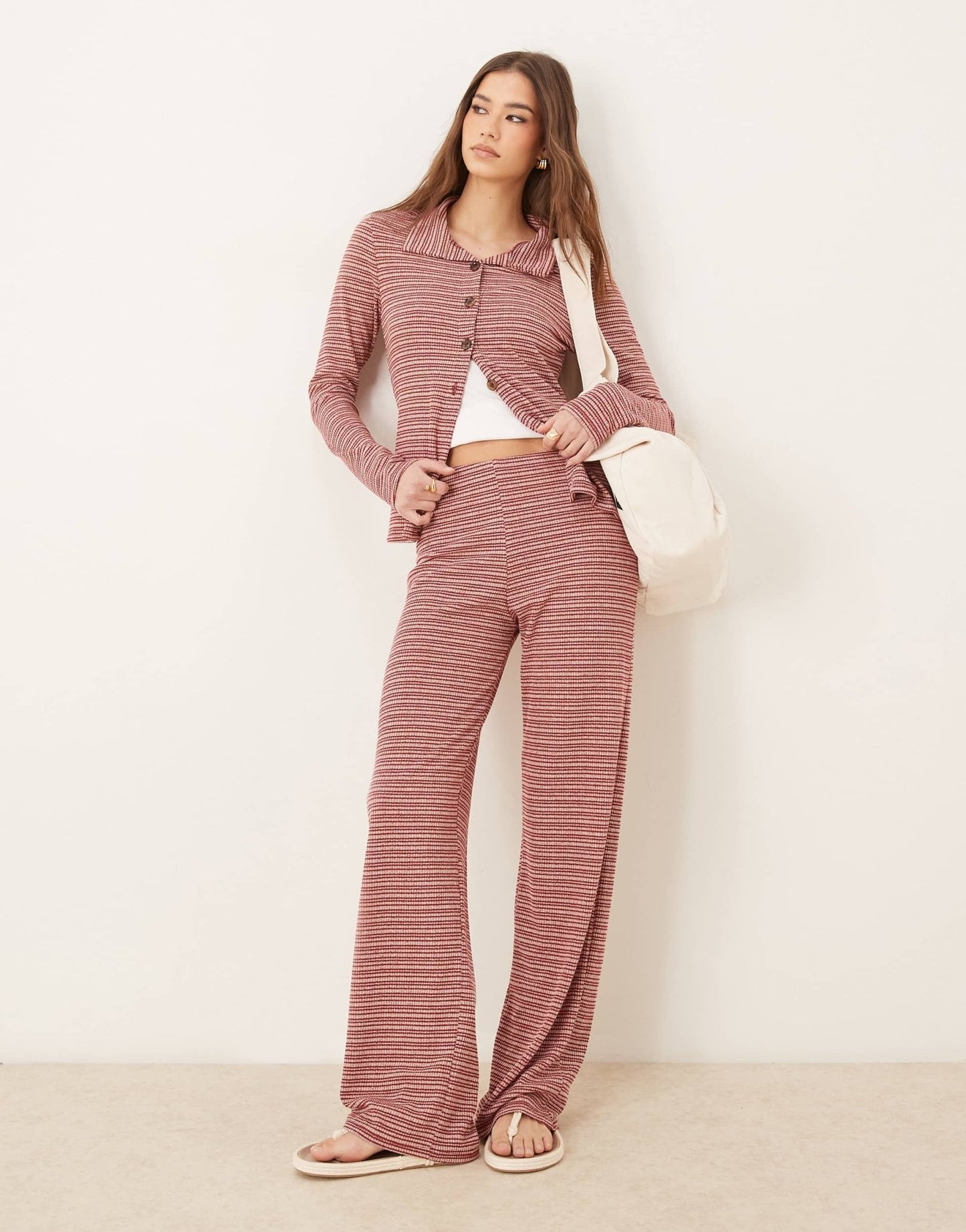 ASOS DESIGN stripe co - ord wide leg trouser - ASOS Sample Sale