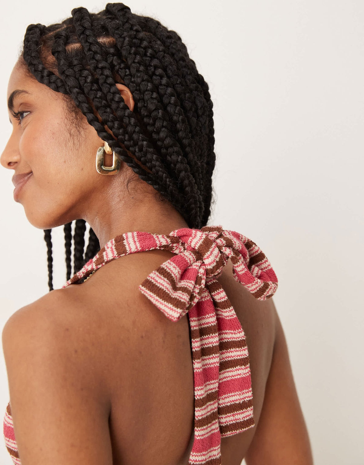 ASOS DESIGN stripe halter neck waistcoat co-ord in stripe - ASOS Sample Sale