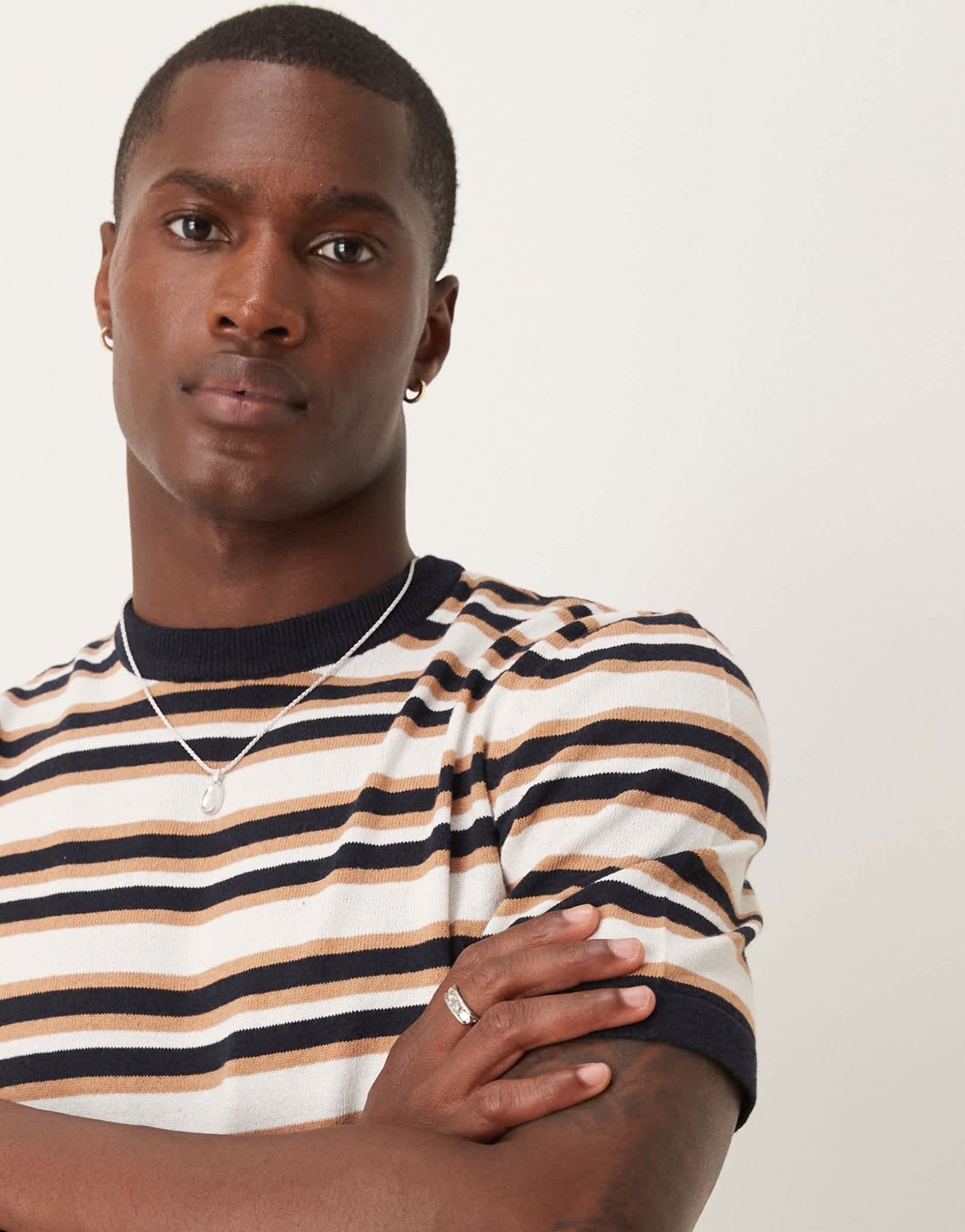ASOS DESIGN stripe knitted t-shirt co-ord - ASOS Sample Sale
