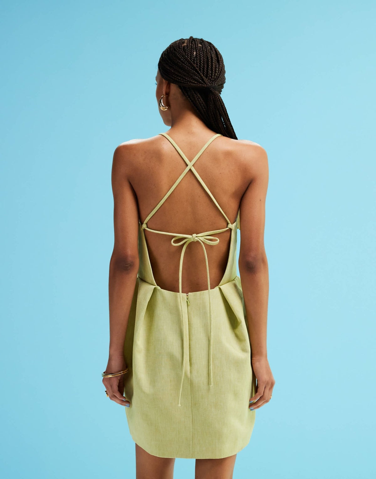 ASOS DESIGN structured fan bust mini dress in light green - ASOS Sample Sale