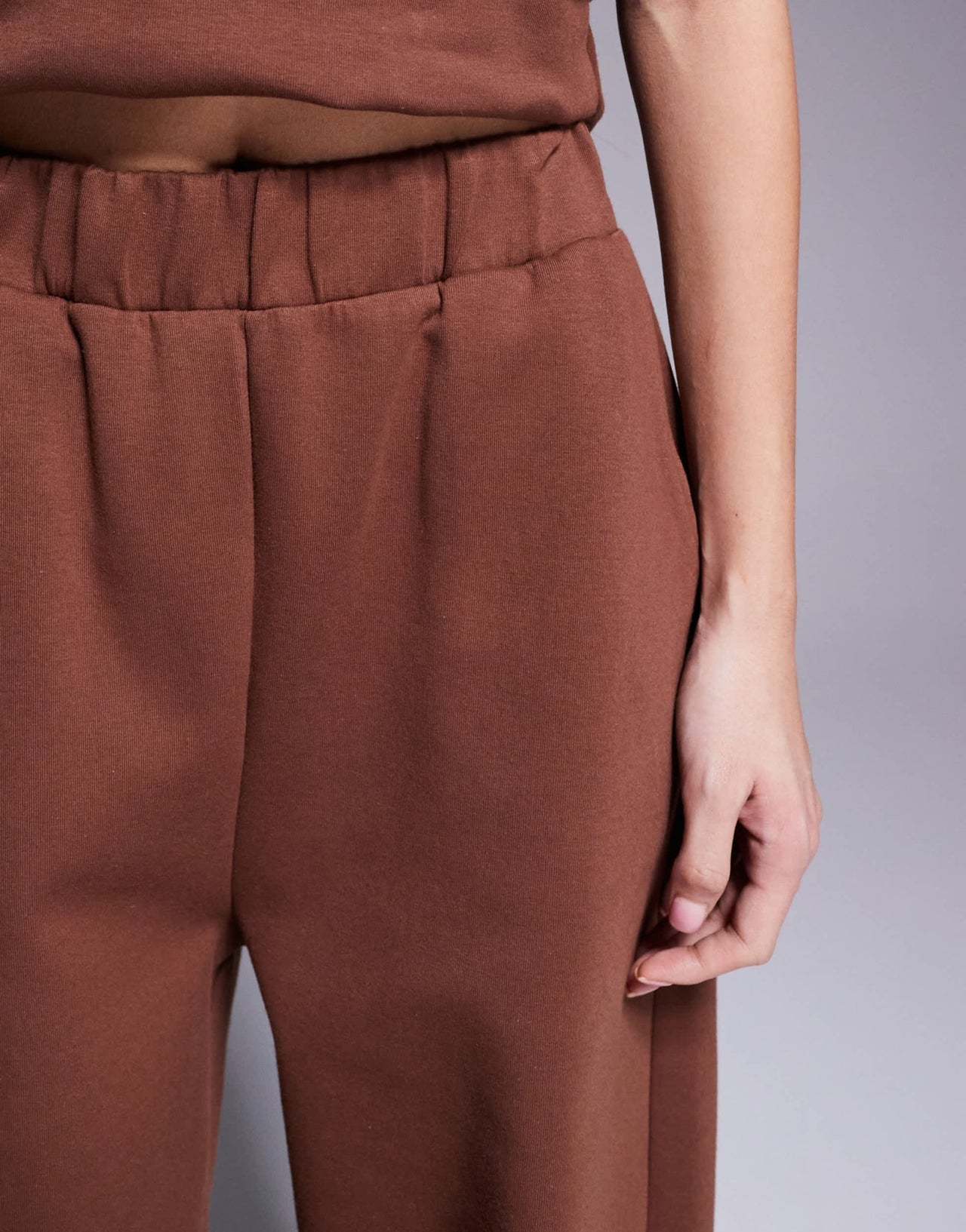 ASOS DESIGN structured interlock trouser co ord in brown - ASOS Sample Sale