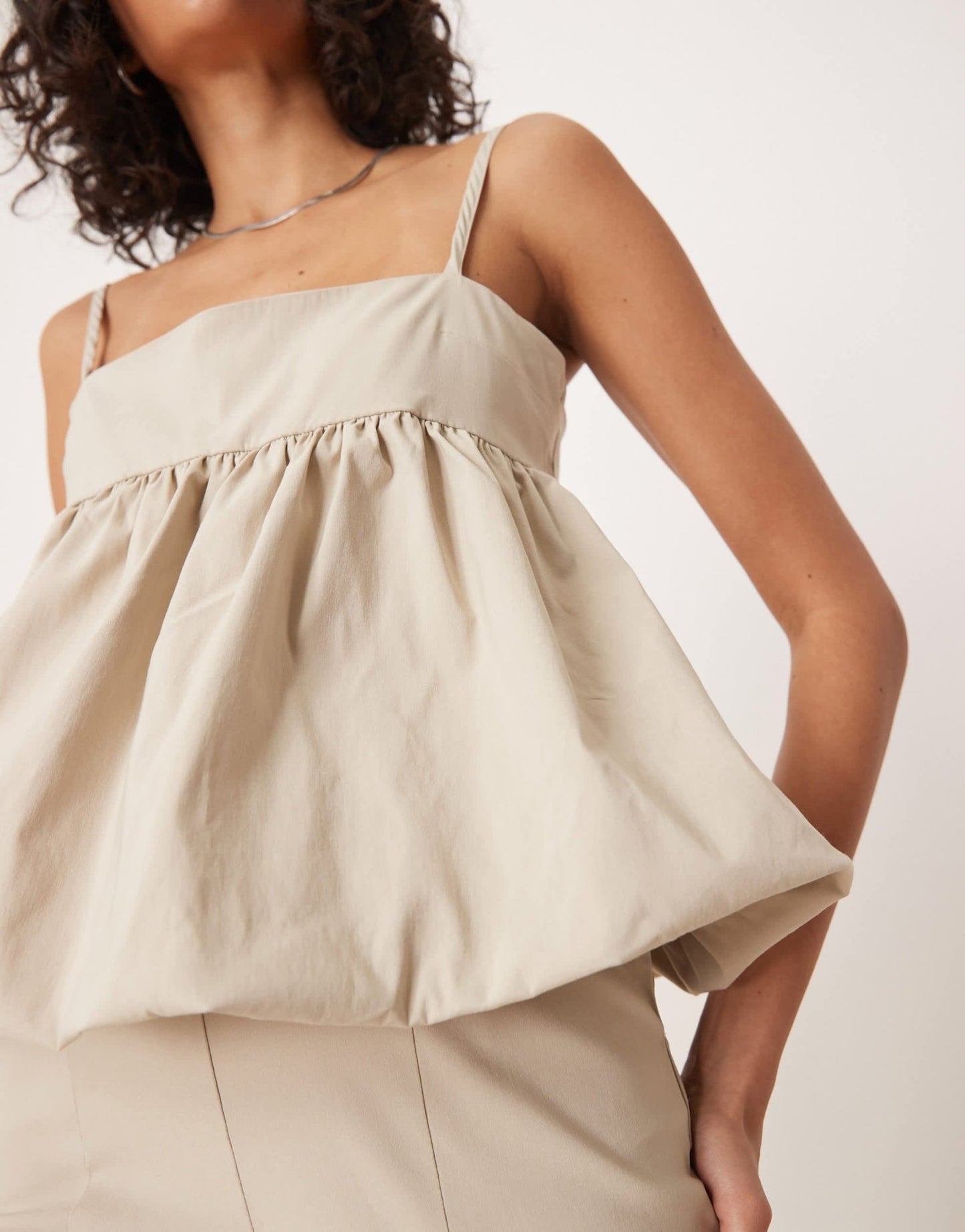 ASOS DESIGN structured peplum jumpsuit in ivory - ASOS Sample Sale