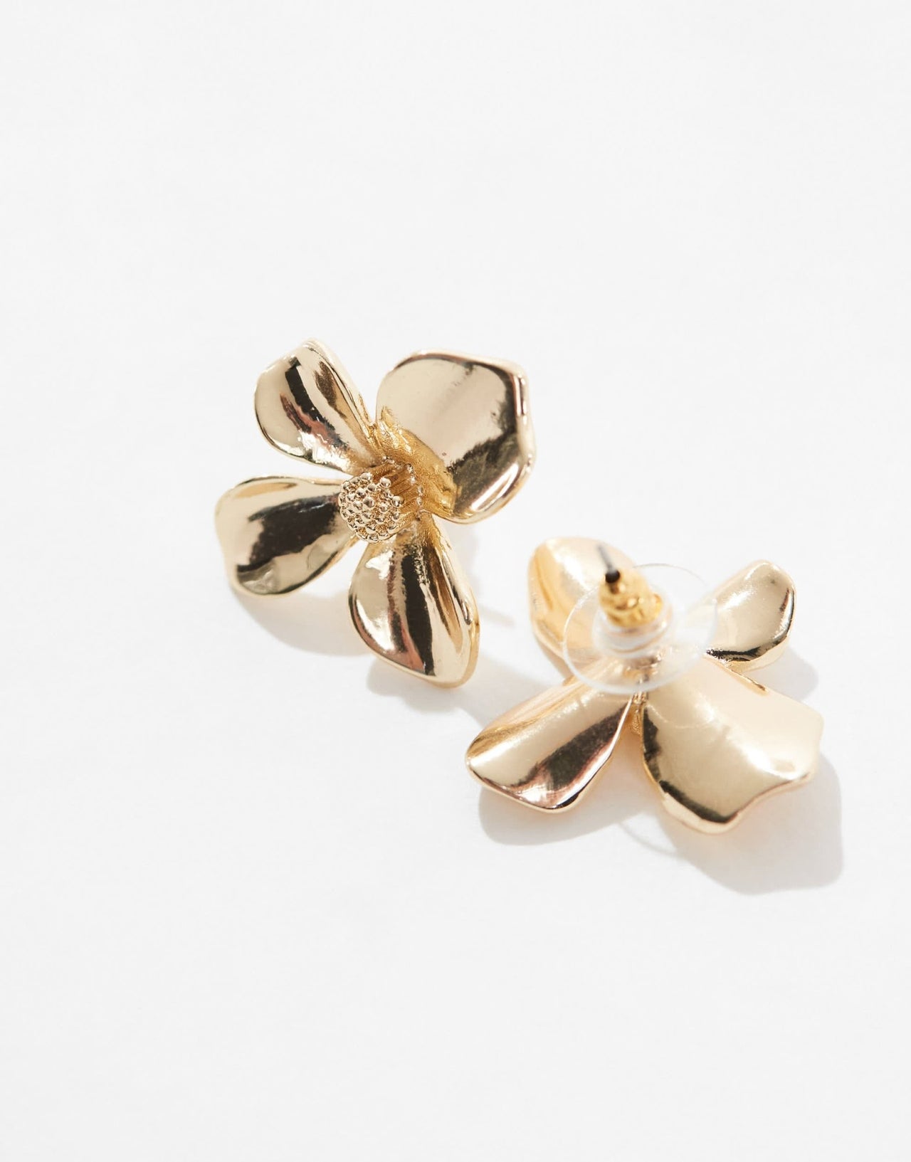 ASOS DESIGN stud earrings with small floral design in gold tone - ASOS Sample Sale