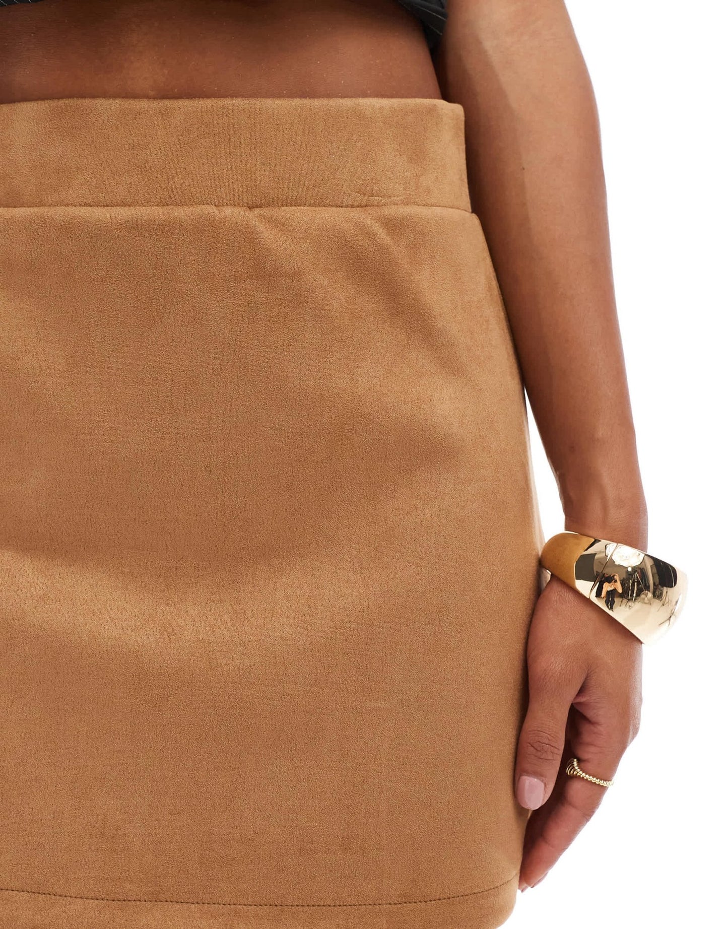 ASOS DESIGN suedette mini a line skirt in sand - ASOS Sample Sale