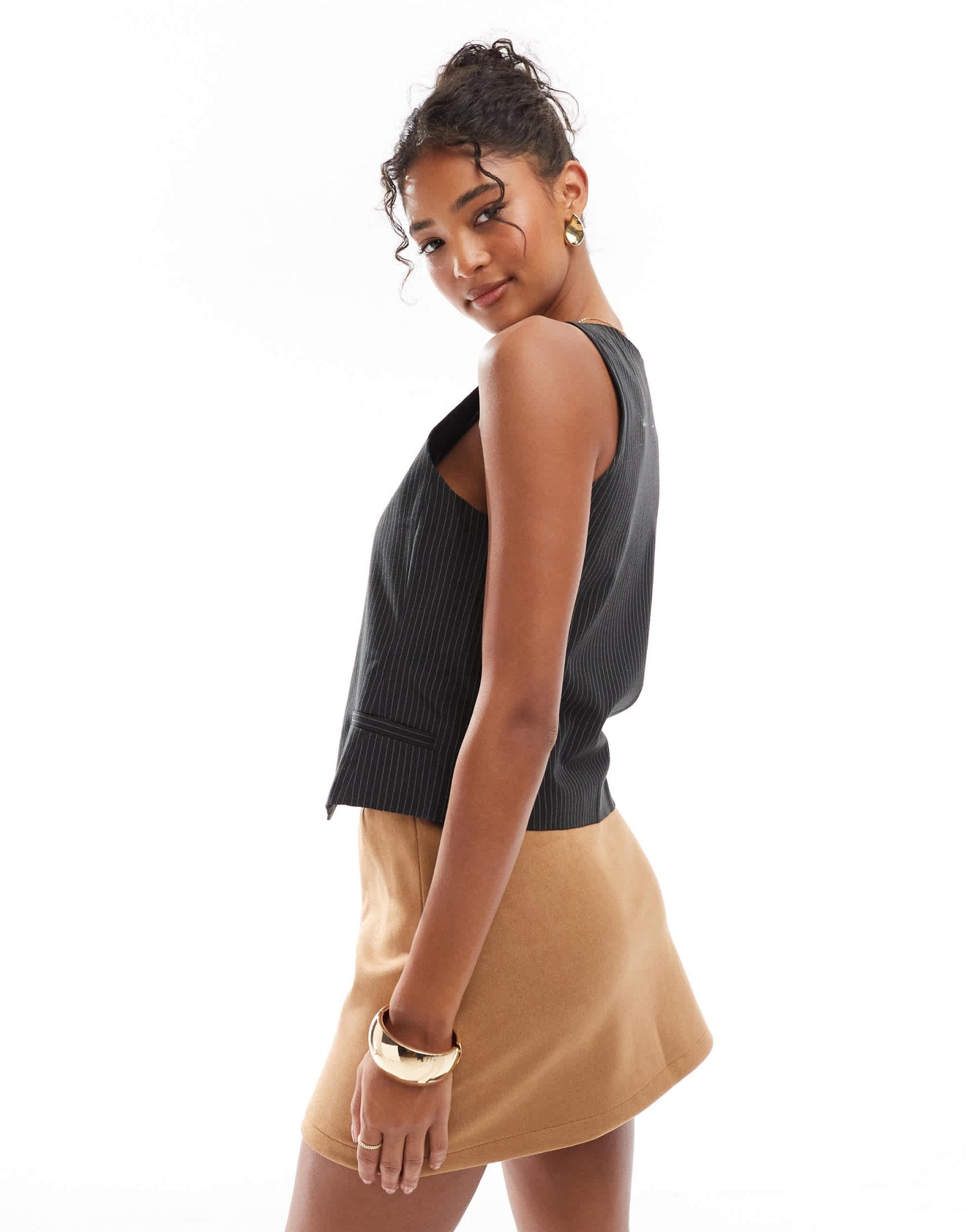 ASOS DESIGN suedette mini a line skirt in sand - ASOS Sample Sale