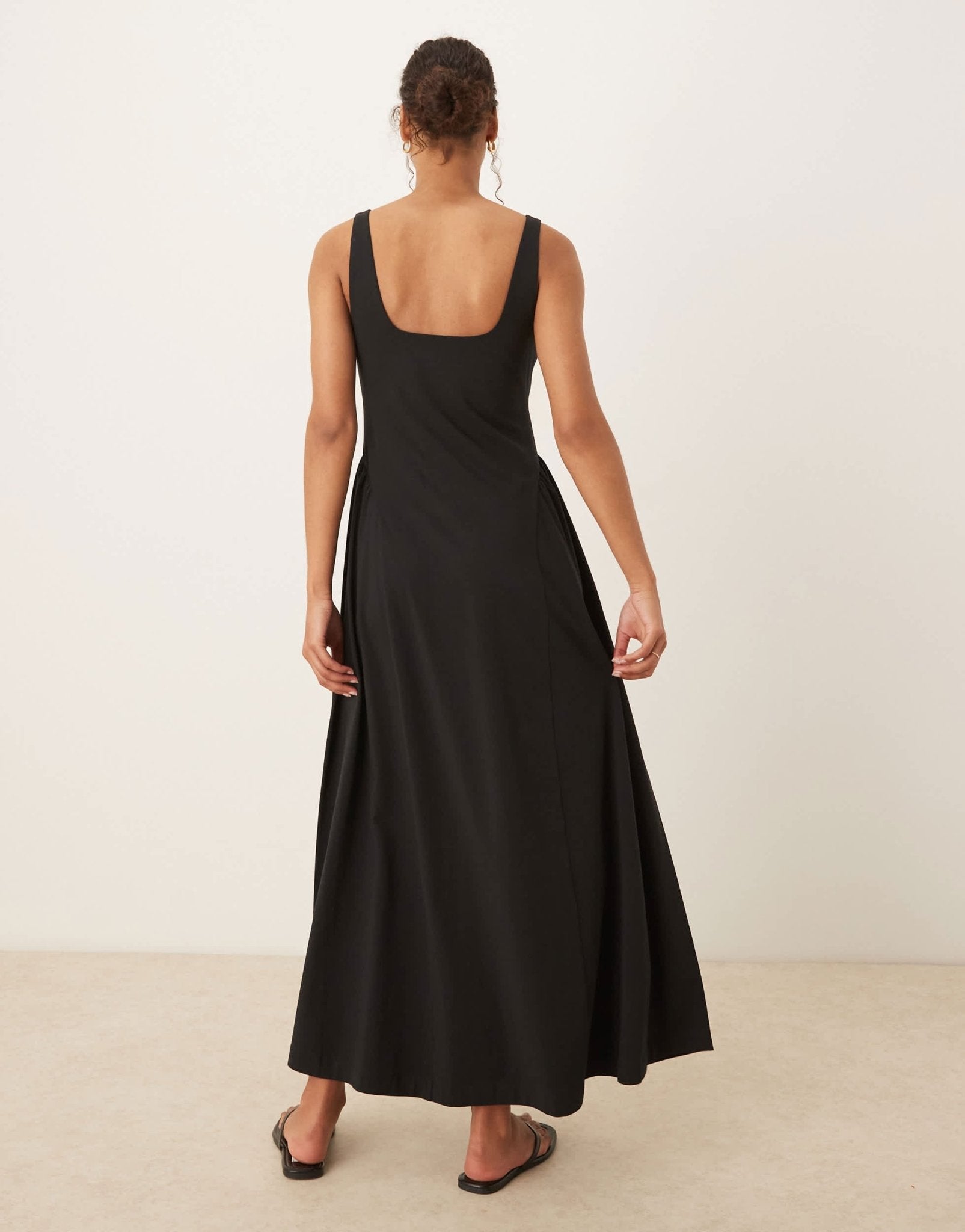ASOS DESIGN summer maxi dress with full skirt in black - ASOS Sample Sale