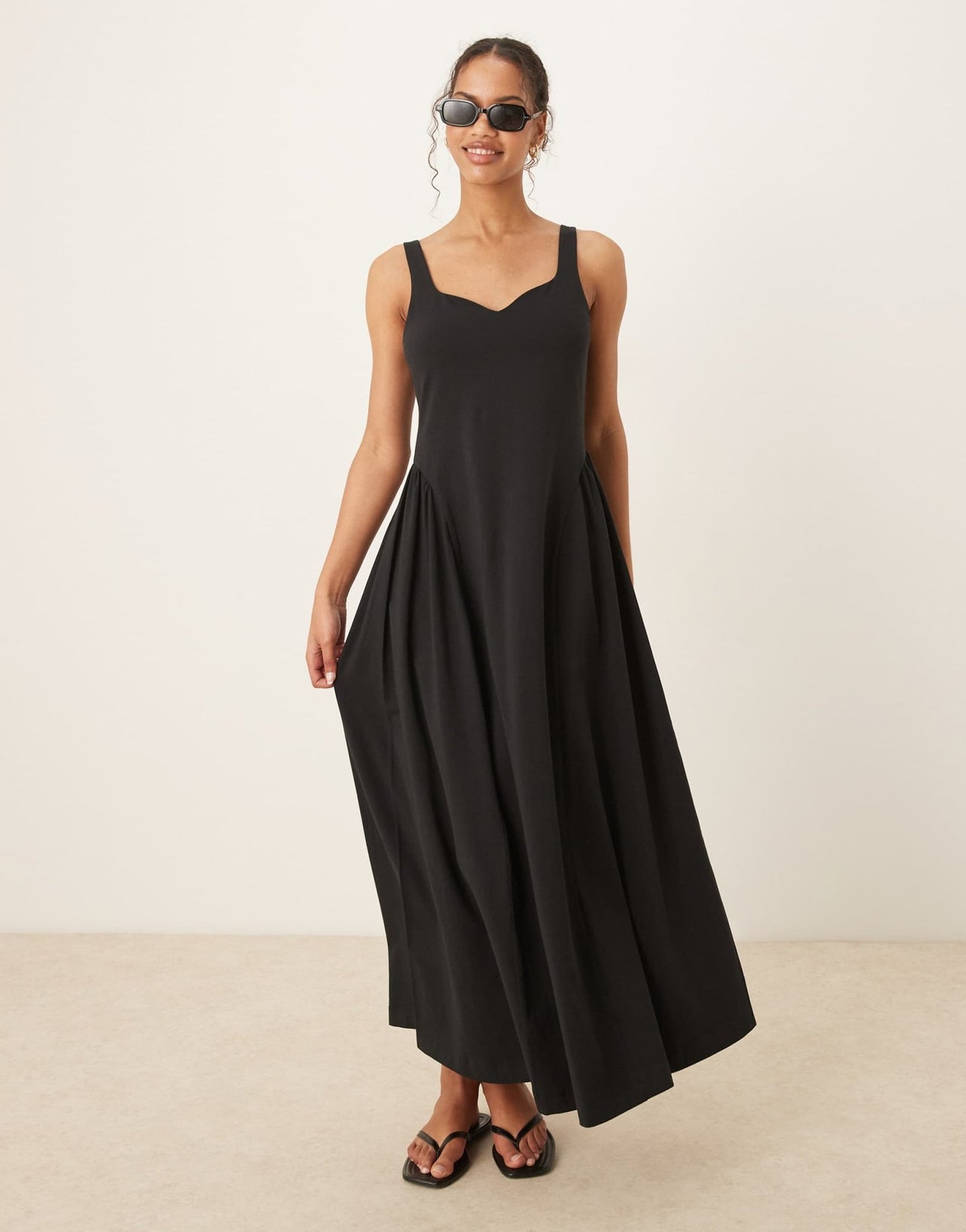 ASOS DESIGN summer maxi dress with full skirt in black - ASOS Sample Sale