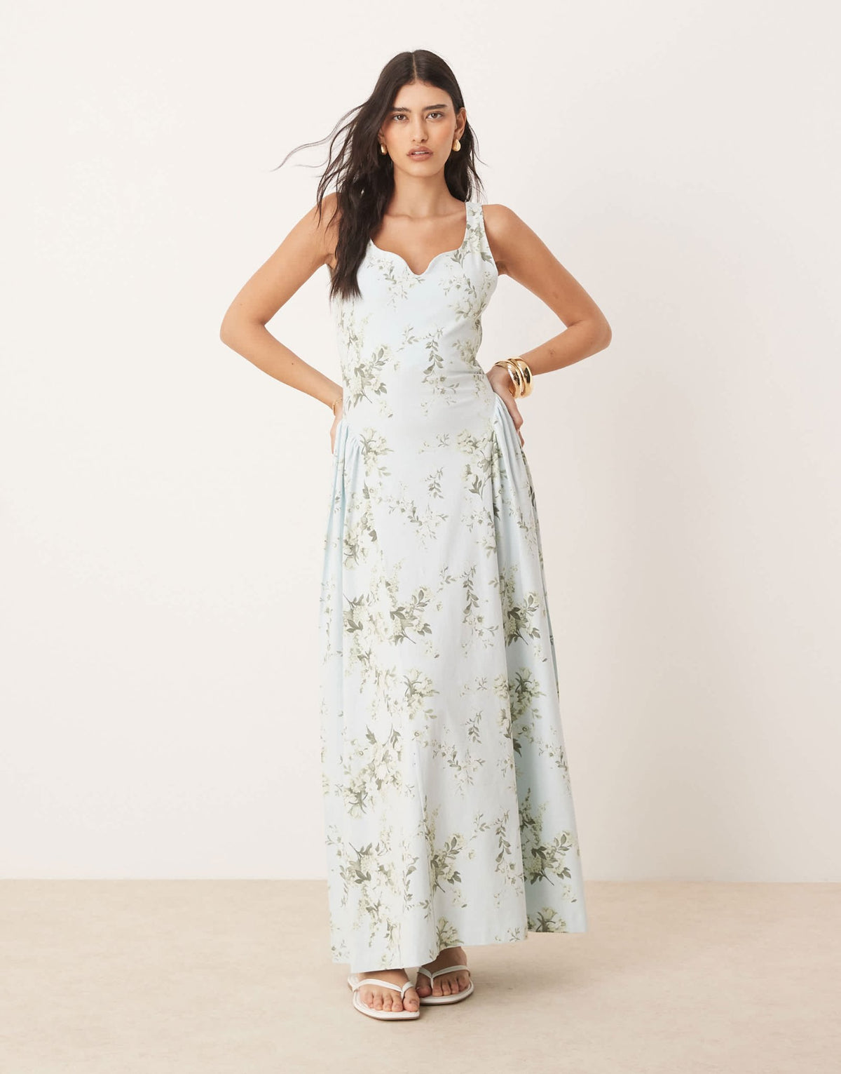 ASOS DESIGN summer maxi dress with full skirt in ditsy print - ASOS Sample Sale