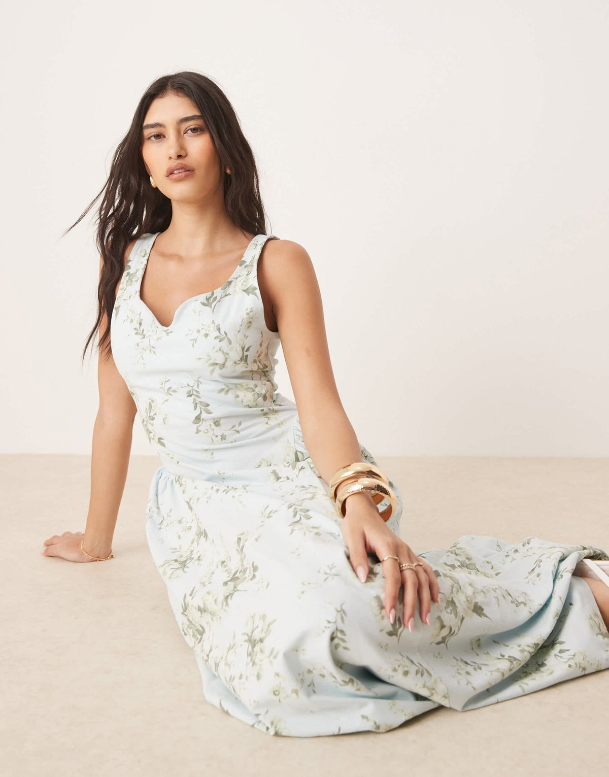 ASOS DESIGN summer maxi dress with full skirt in ditsy print - ASOS Sample Sale