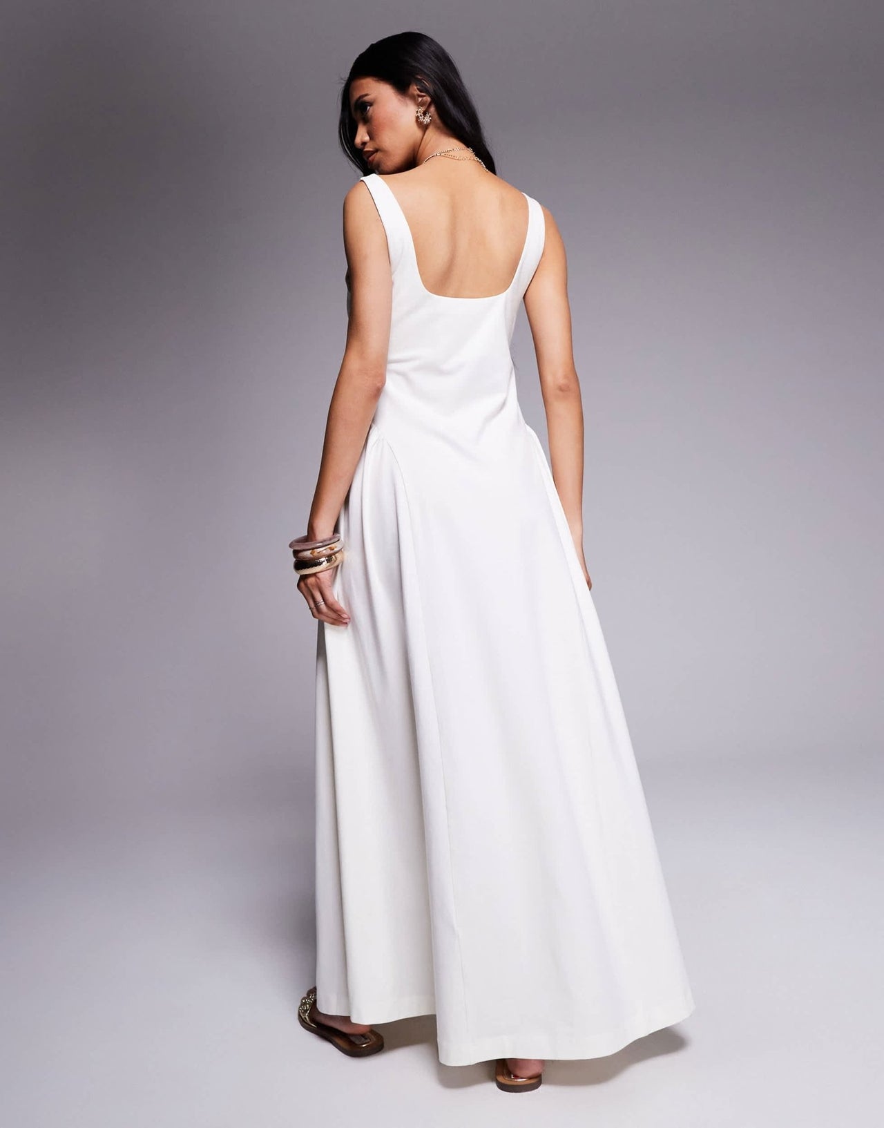 ASOS DESIGN summer maxi dress with full skirt in off white - ASOS Sample Sale