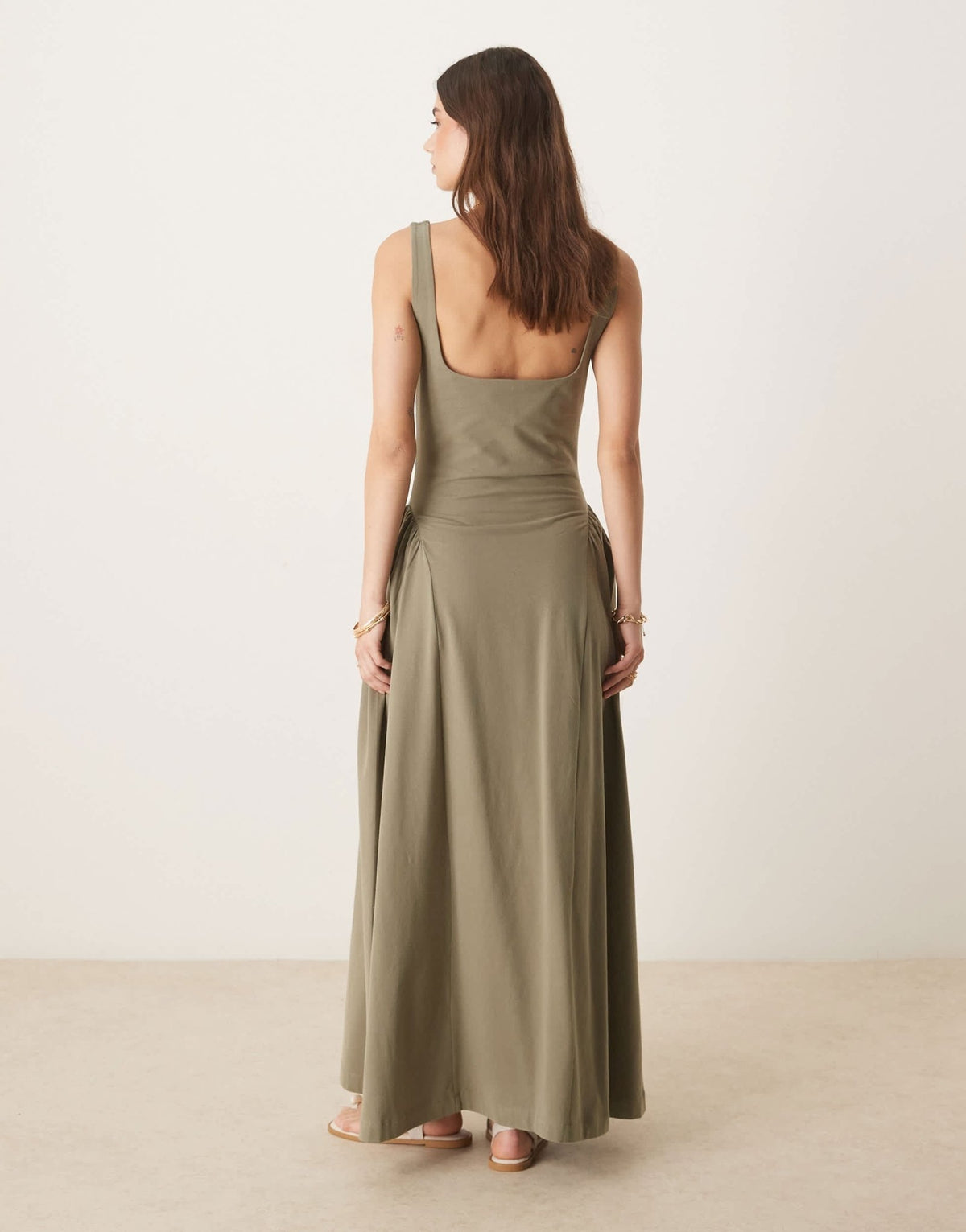 ASOS DESIGN summer maxi dress with full skirt in sage - ASOS Sample Sale