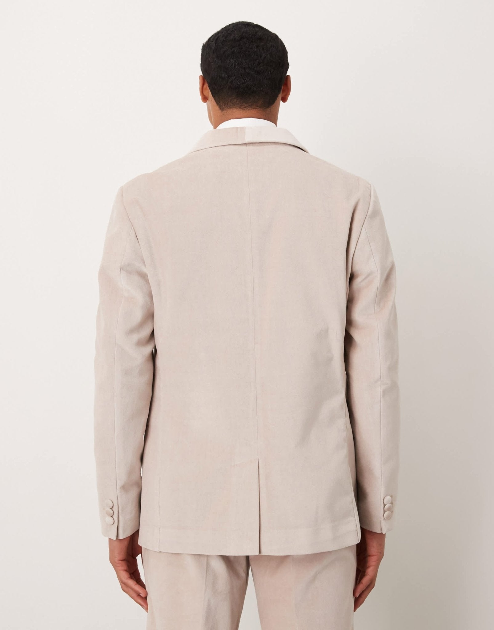 ASOS DESIGN summer weight cotton velvet slim blazer in beige - ASOS Sample Sale