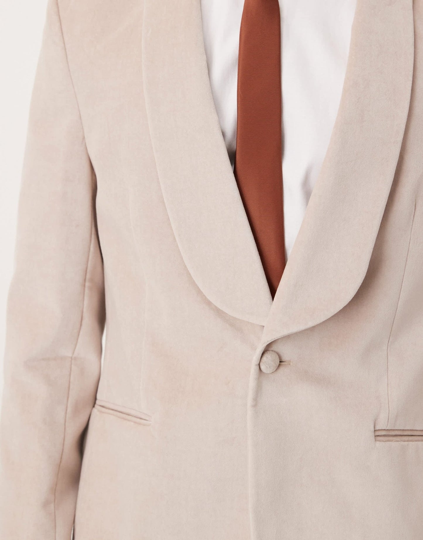 ASOS DESIGN summer weight cotton velvet slim blazer in beige - ASOS Sample Sale