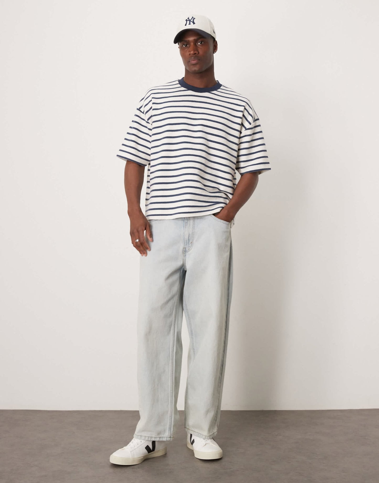 ASOS DESIGN super heavyweight boxy oversized t-shirt in textured stripe - ASOS Sample Sale