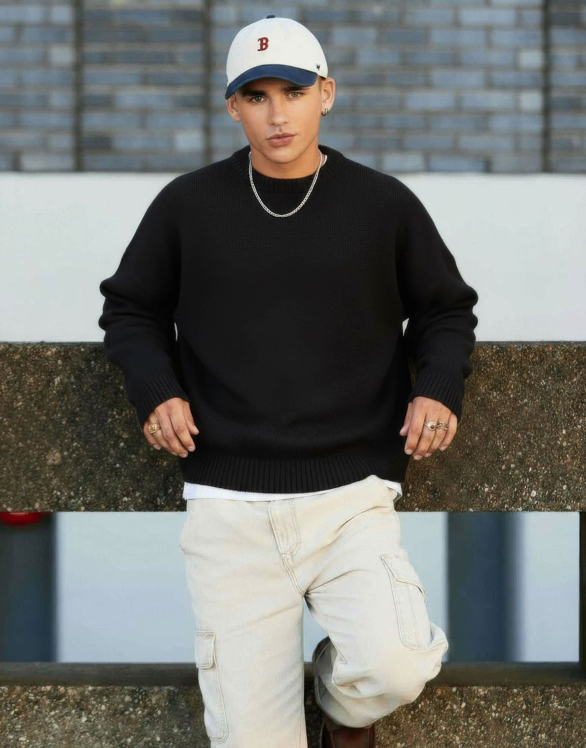 ASOS DESIGN super oversized boxy fit knitted crew neck jumper in black - ASOS Sample Sale