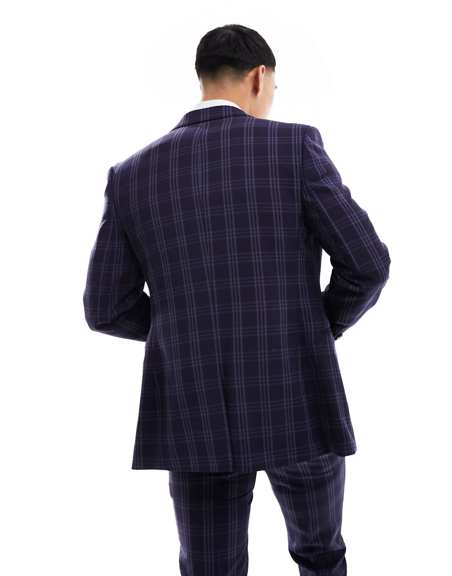 ASOS DESIGN super skinny suit jacket in navy tonal check - ASOS Sample Sale