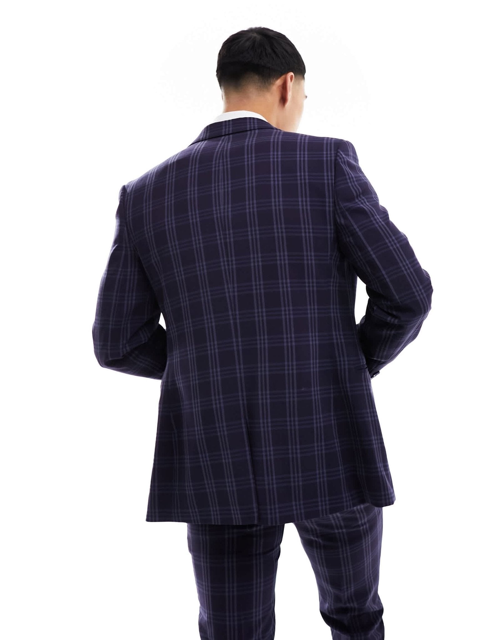 ASOS DESIGN super skinny suit jacket in navy tonal check - ASOS Sample Sale
