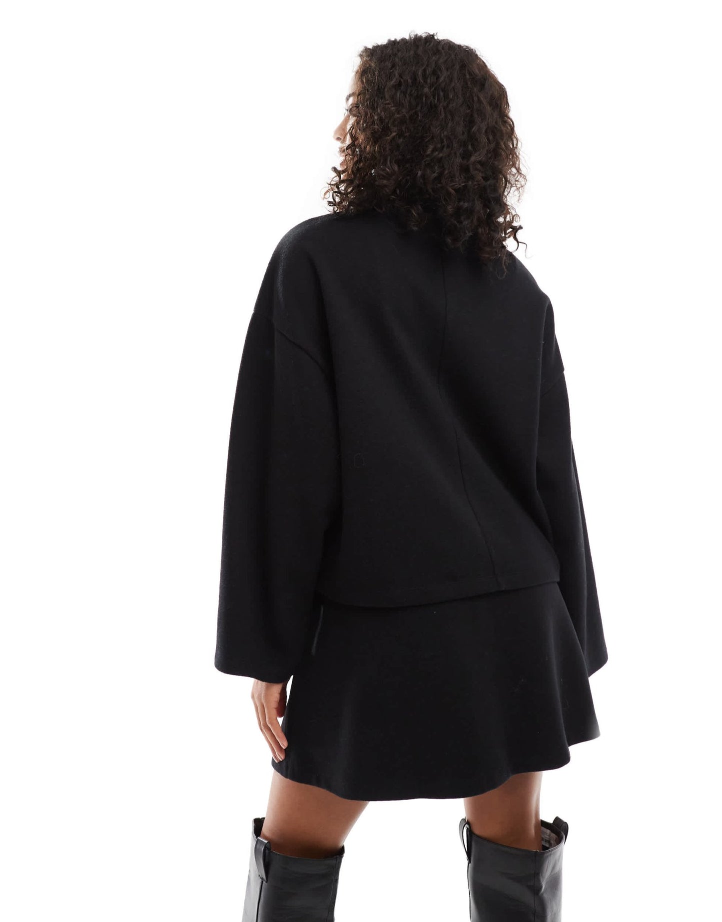 ASOS DESIGN supersoft 2 in 1 double layer mini dress in black - ASOS Sample Sale