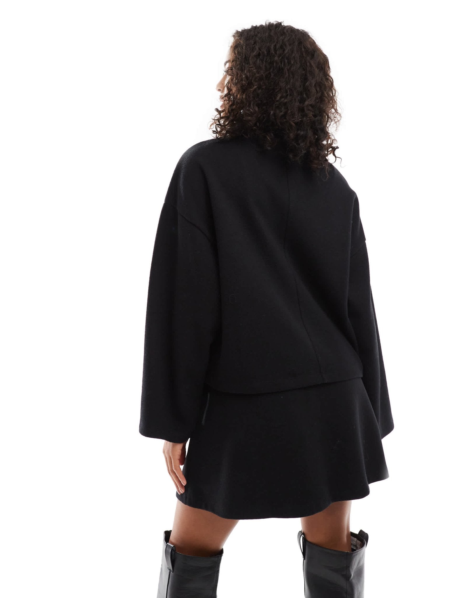 ASOS DESIGN supersoft 2 in 1 double layer mini dress in black - ASOS Sample Sale