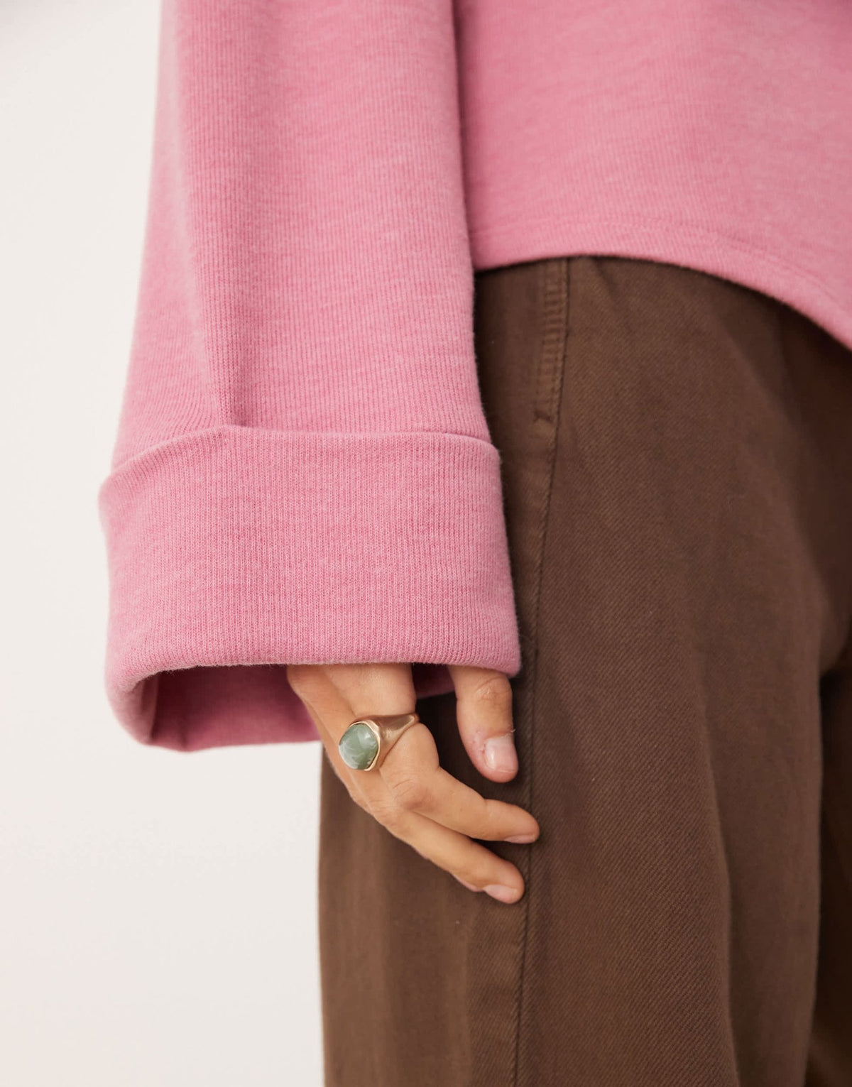ASOS DESIGN Supersoft asymmetric jumper with turn back cuff in pink - PINK - ASOS Sample Sale