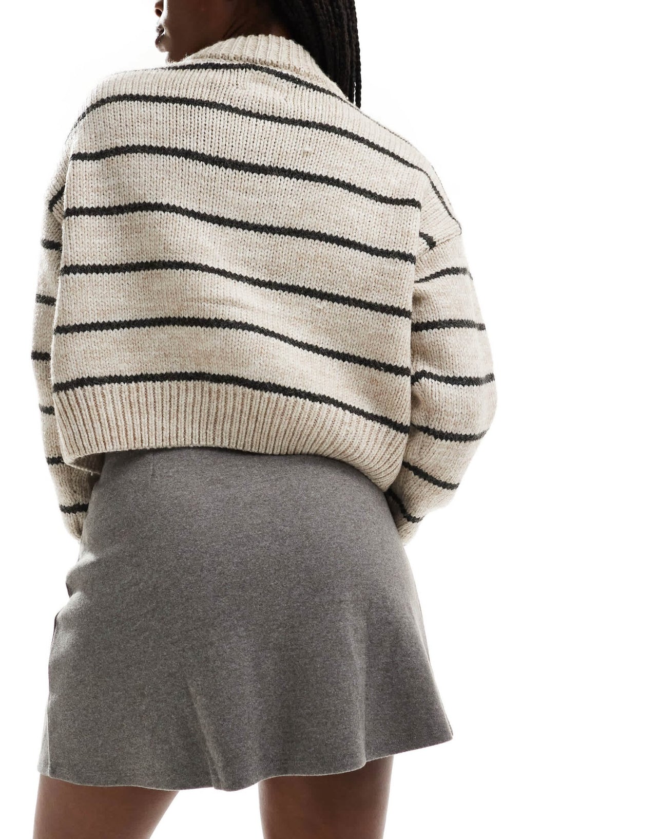 ASOS DESIGN supersoft flippy mini skirt in charcoal marl - ASOS Sample Sale