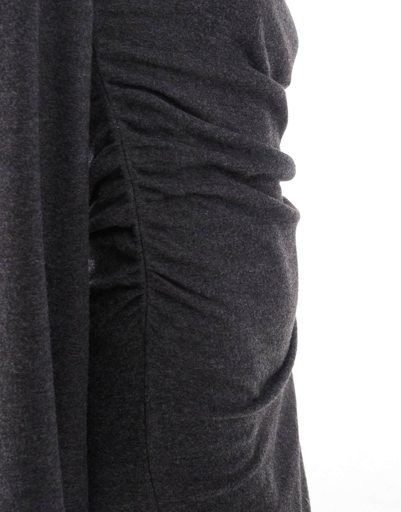 ASOS DESIGN supersoft slash neck mini dress in charcoal - ASOS Sample Sale