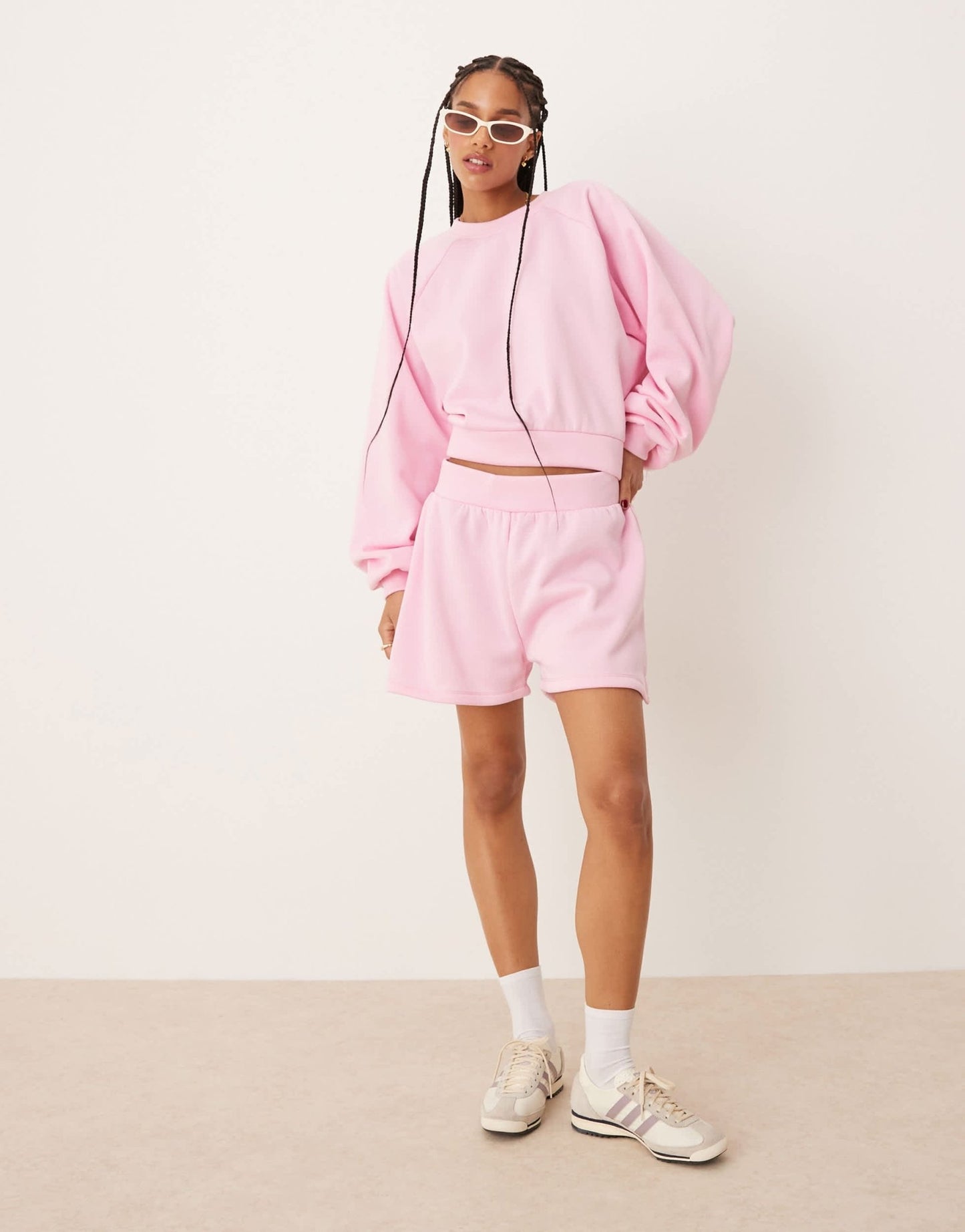 ASOS DESIGN sweat short co - ord in pink - ASOS Sample Sale