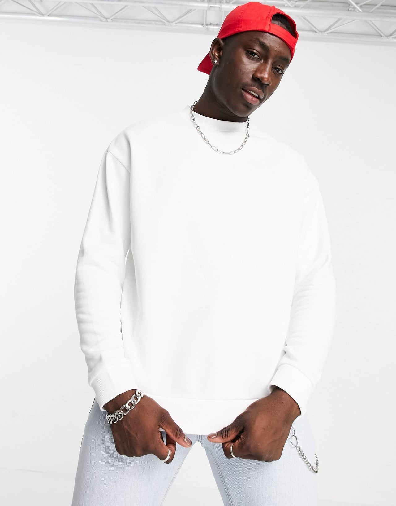 ASOS DESIGN sweatshirt in white - ASOS Sample Sale