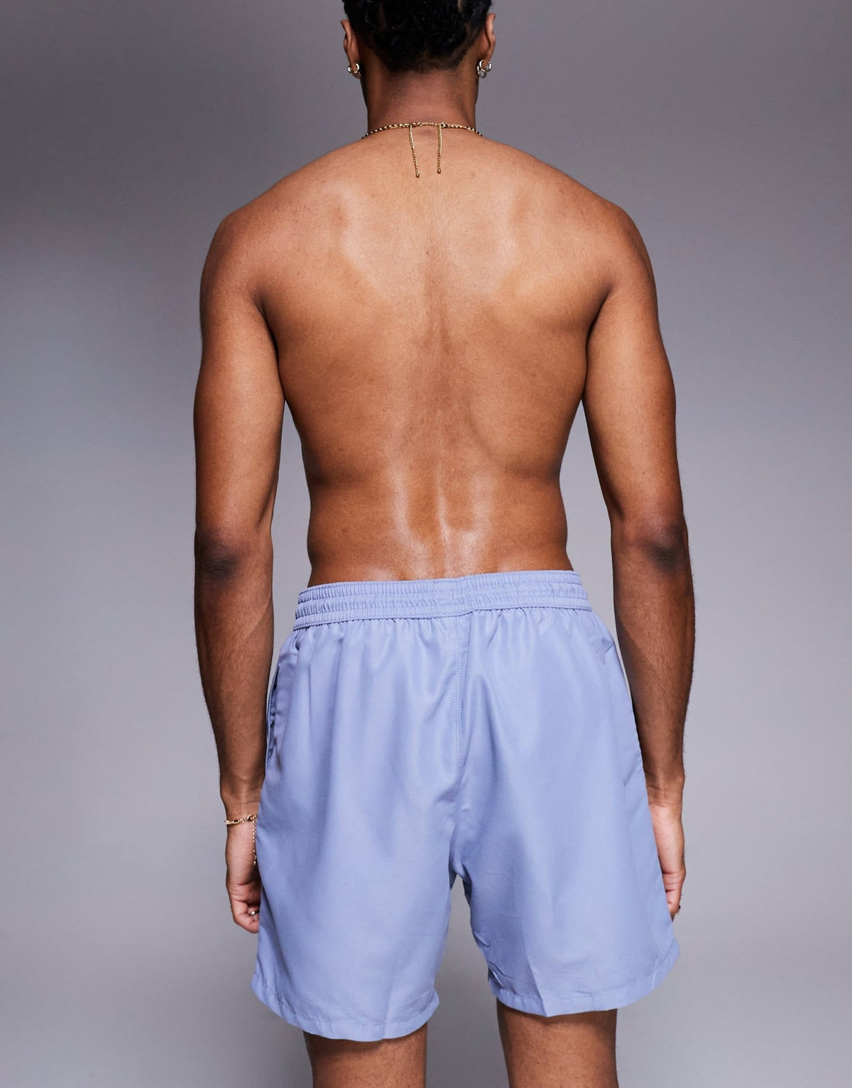 ASOS DESIGN swim shorts in mid length in mid blue - ASOS Sample Sale