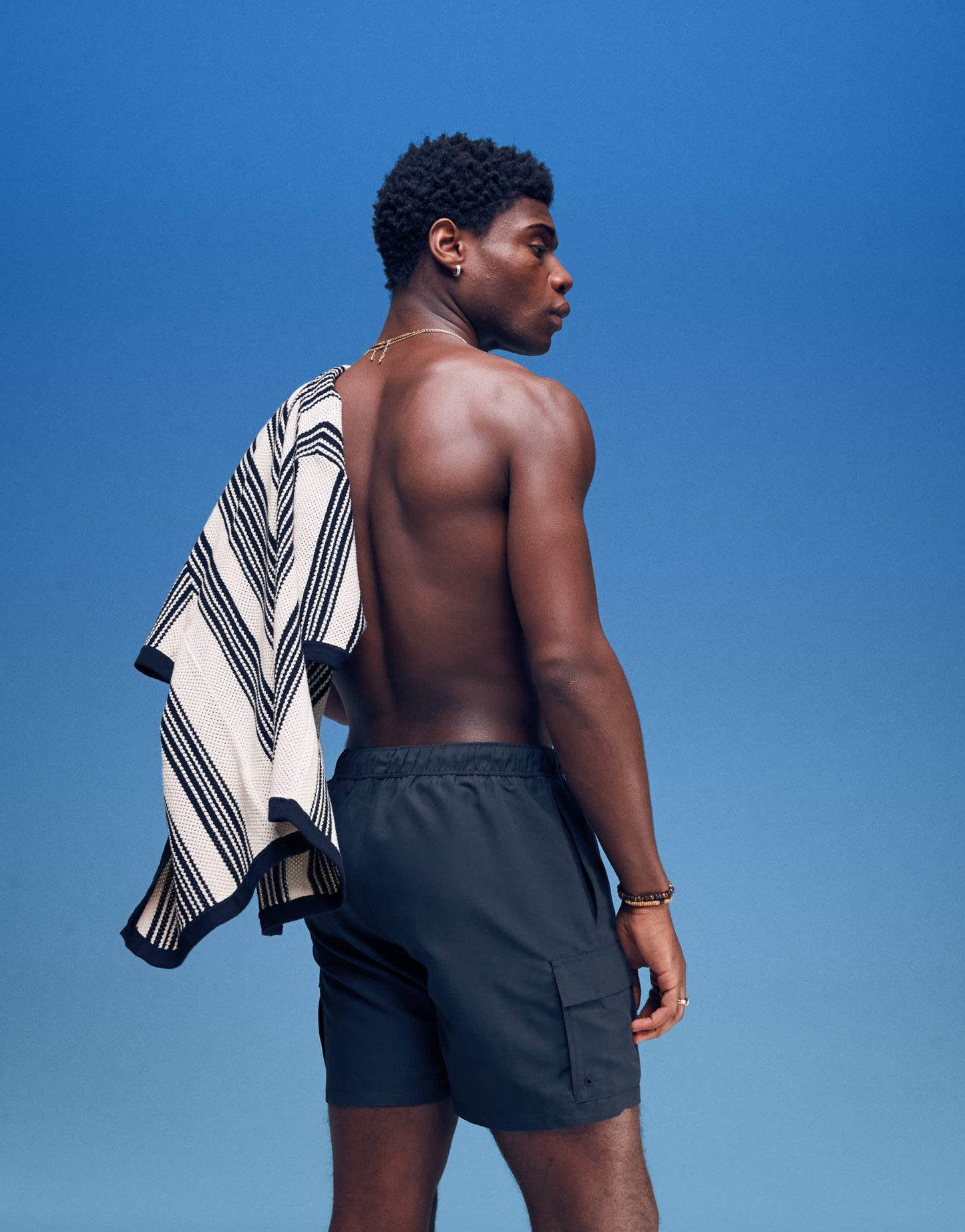ASOS DESIGN swim shorts in mid length with cargo pockets in black - ASOS Sample Sale