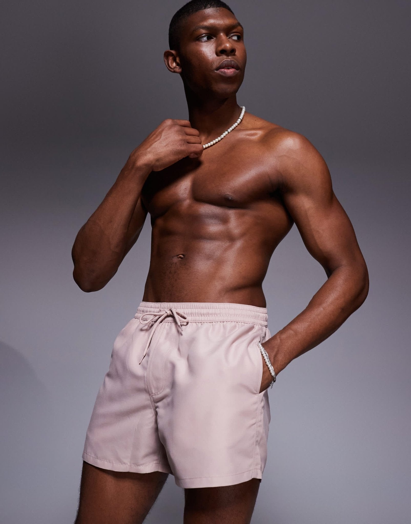 ASOS DESIGN swim shorts in short length in light brown - ASOS Sample Sale