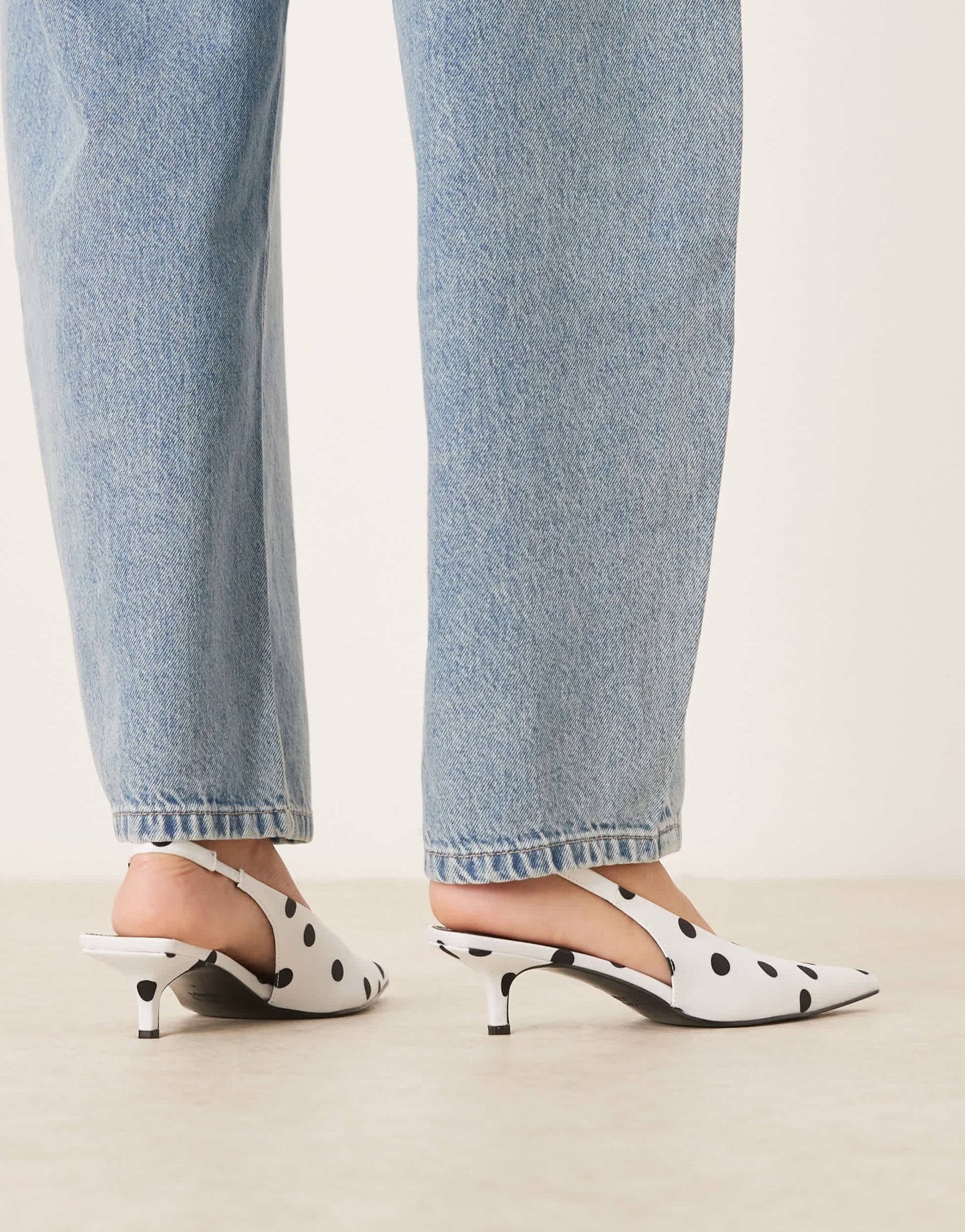 ASOS DESIGN Sydney slingback kitten heel shoes in polka dot - ASOS Sample Sale