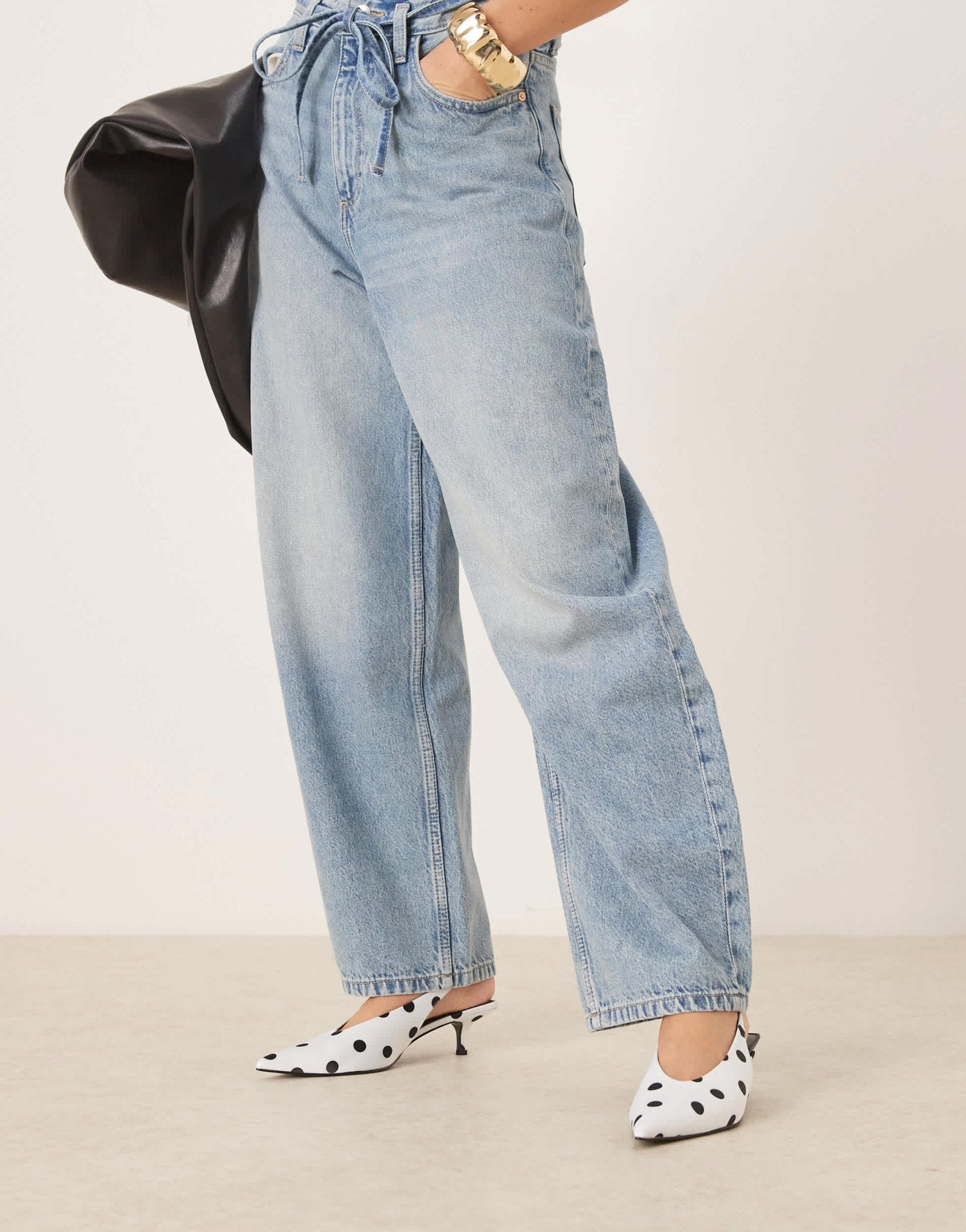 ASOS DESIGN Sydney slingback kitten heel shoes in polka dot - ASOS Sample Sale