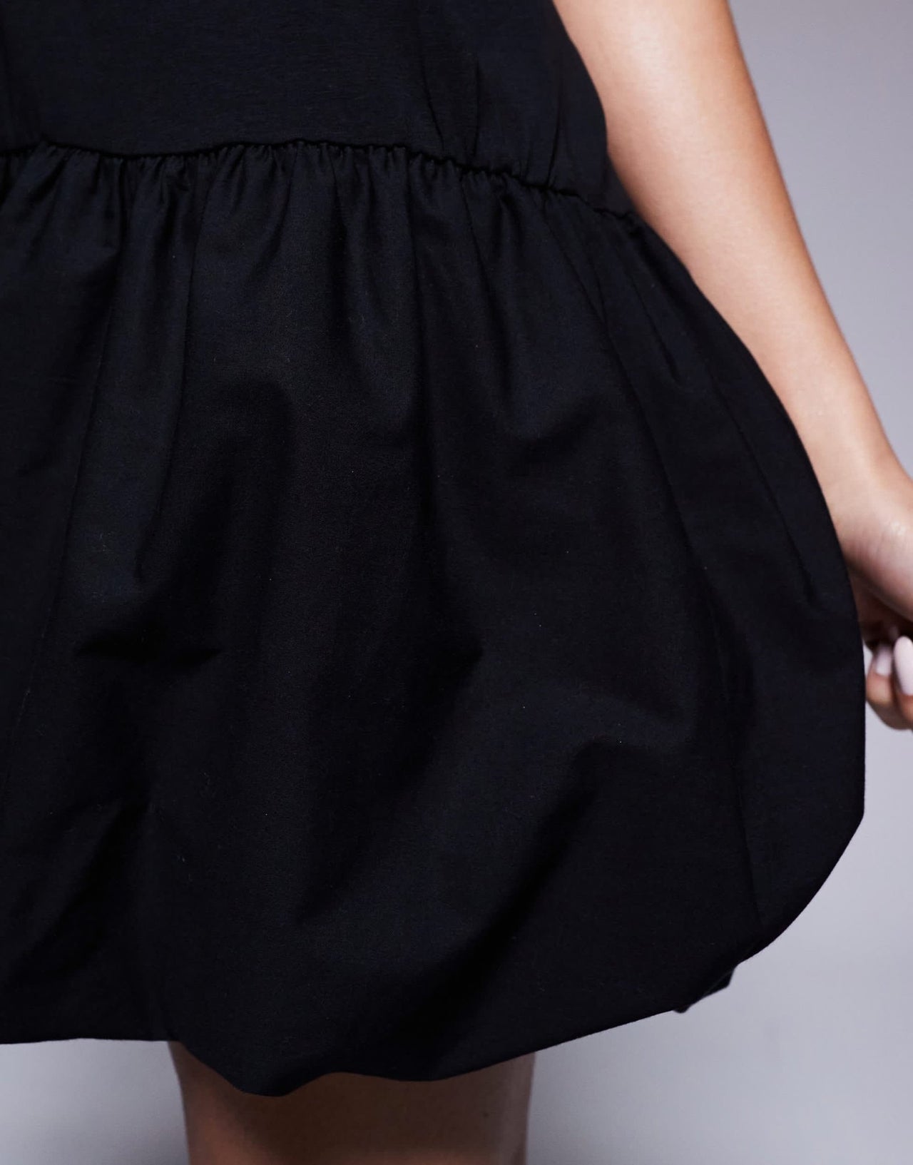ASOS DESIGN t shirt dress with dropped hem puffball in black - ASOS Sample Sale