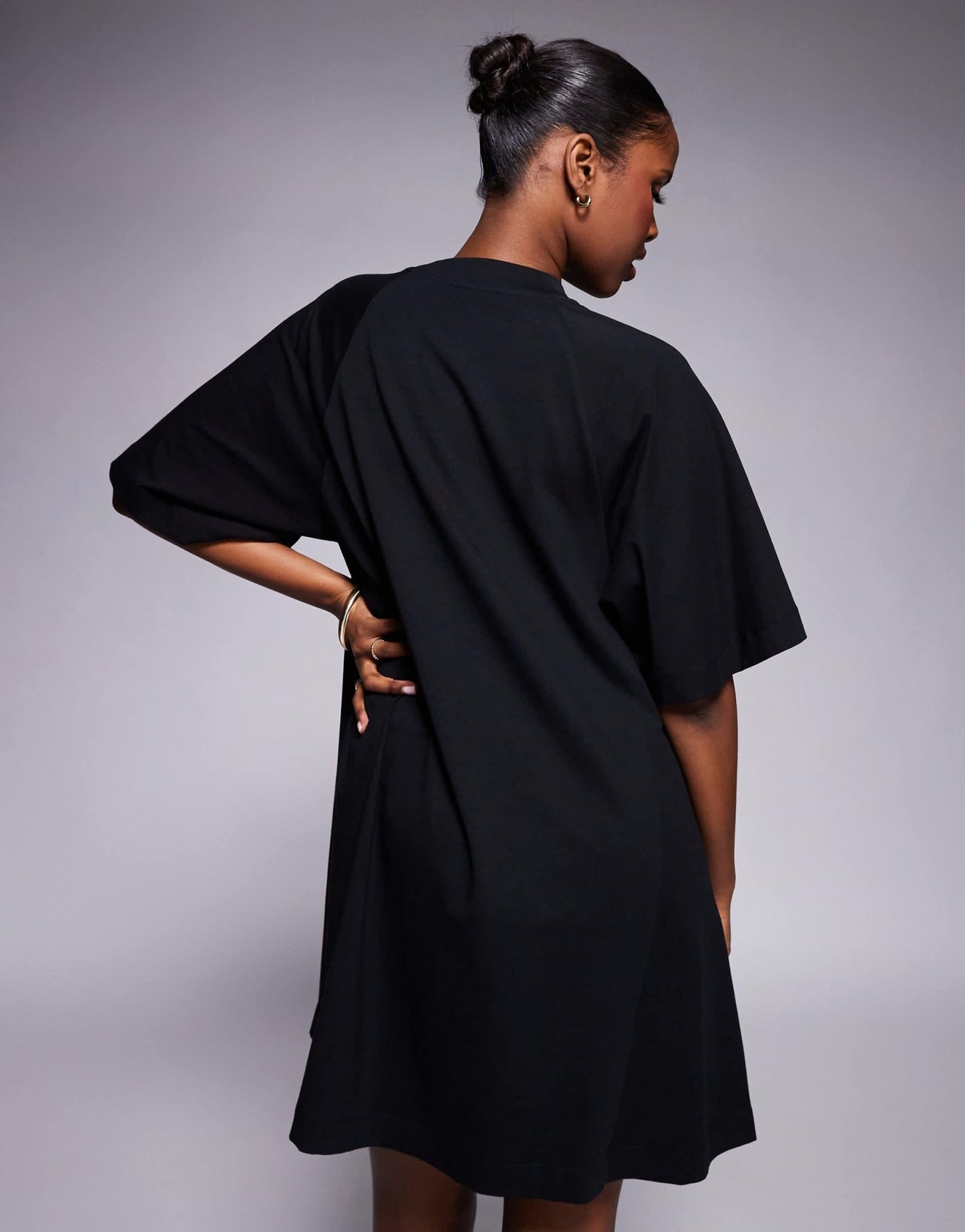 ASOS DESIGN T shirt swing mini dress in black - ASOS Sample Sale