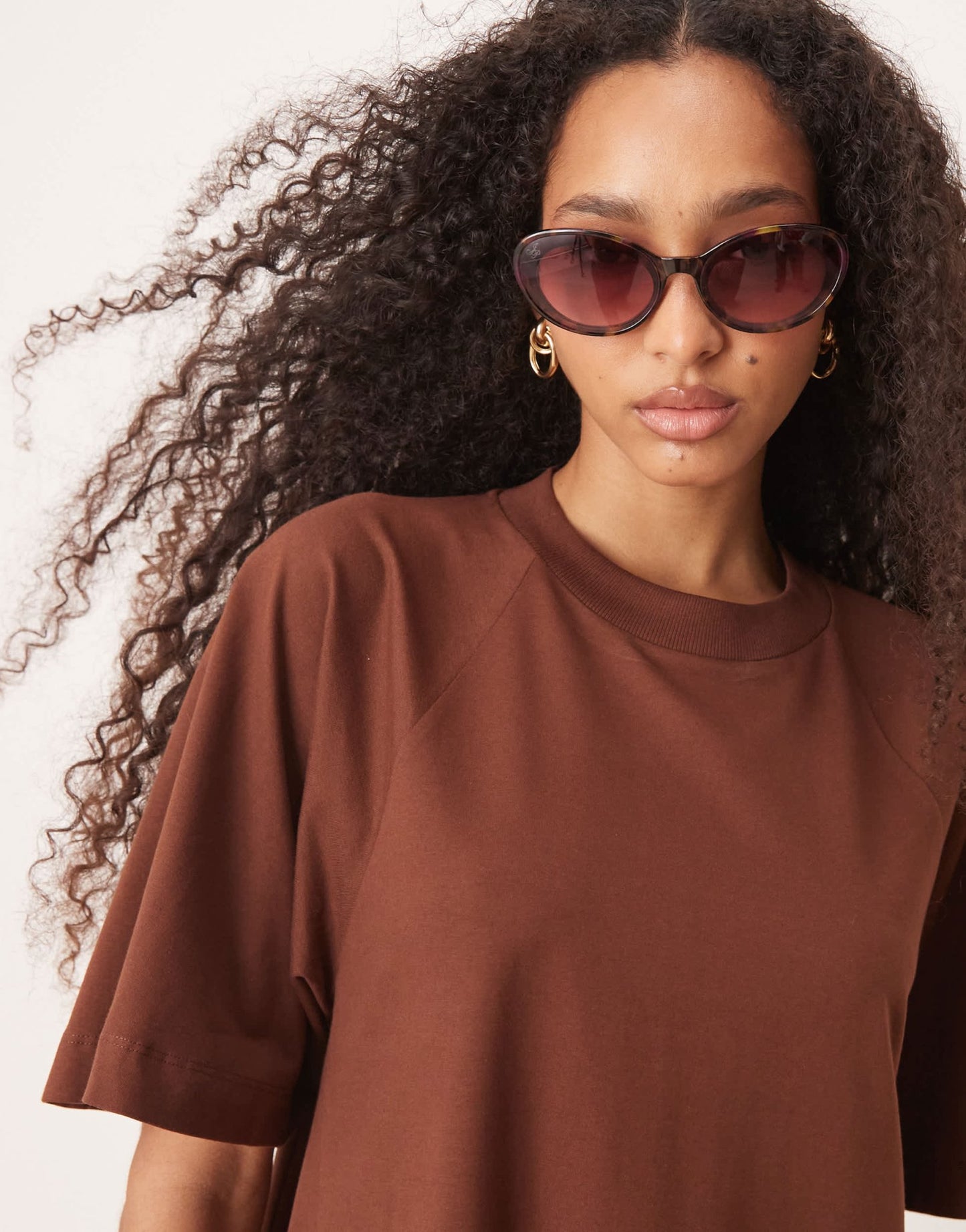 ASOS DESIGN T shirt swing mini dress in chocolate - ASOS Sample Sale
