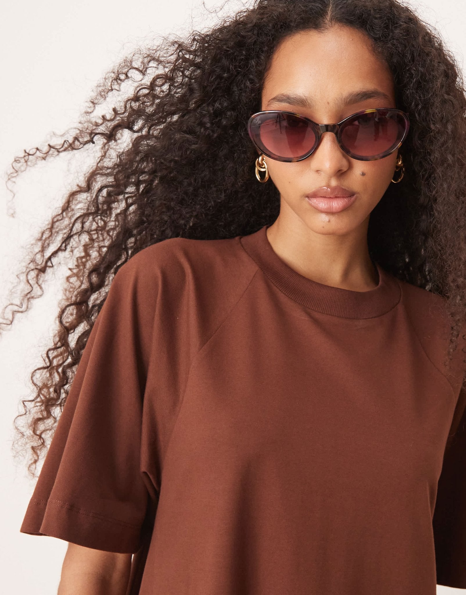 ASOS DESIGN T shirt swing mini dress in chocolate - ASOS Sample Sale