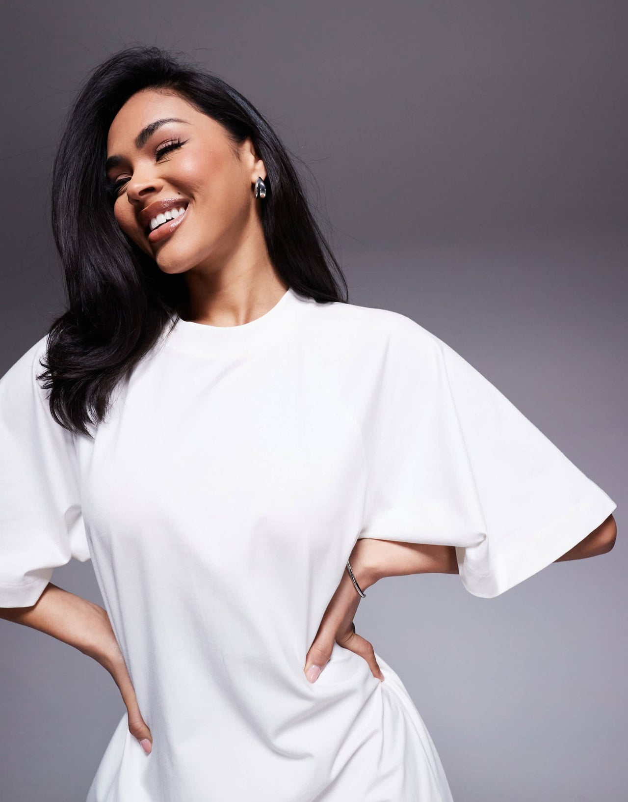 ASOS DESIGN T shirt swing mini dress in cream - ASOS Sample Sale